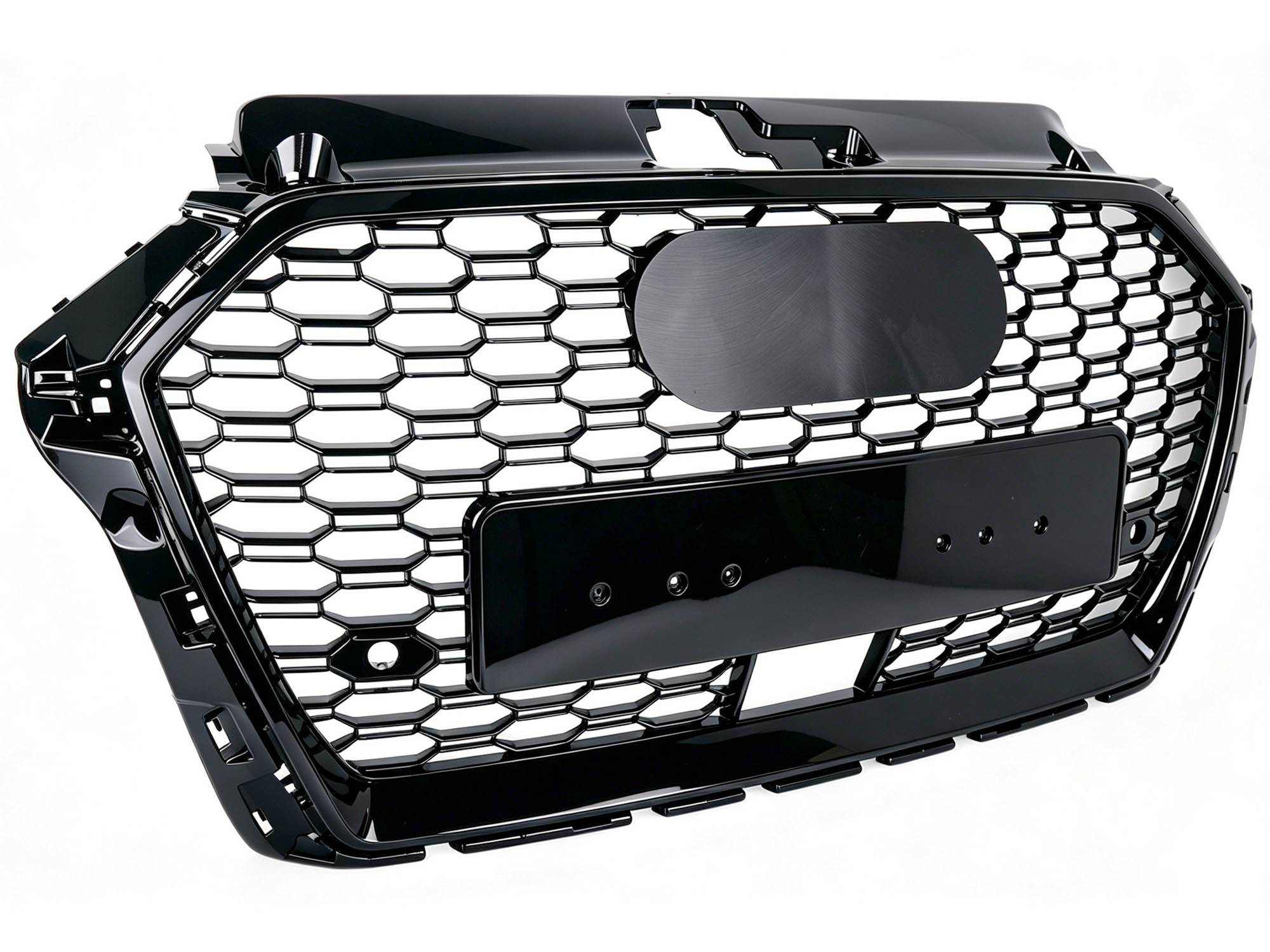 Schwarz Glanz Wabengrill Kühlergrill Grill für AUDI A3 8V mit ACC S Line Facelift 16-20 fg170