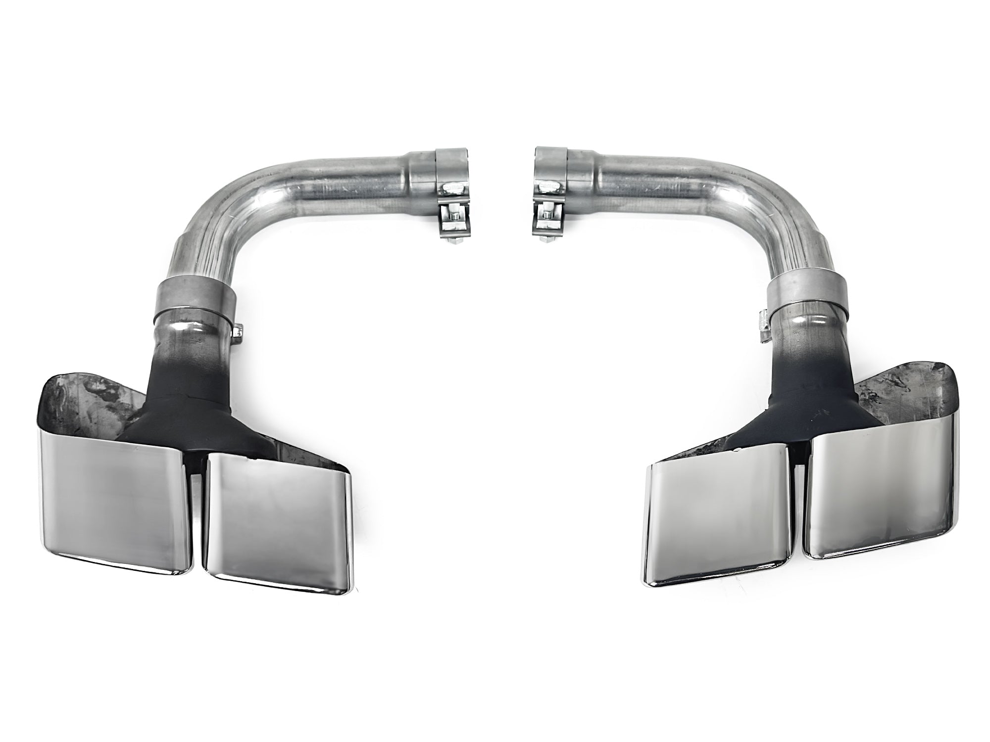 Chrom Auspuffblenden Doppelrohr Endrohre Performance für AUDI Q7 4M 2016-2019