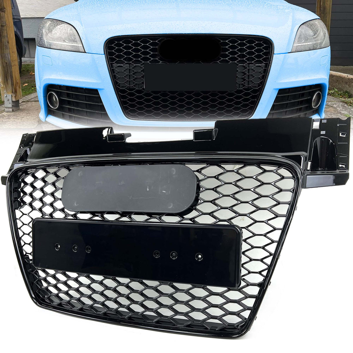 Kühlergrill Wabengrill Grill Schwarz für Audi TT 8J TTS S Line 2006-2014 fg138