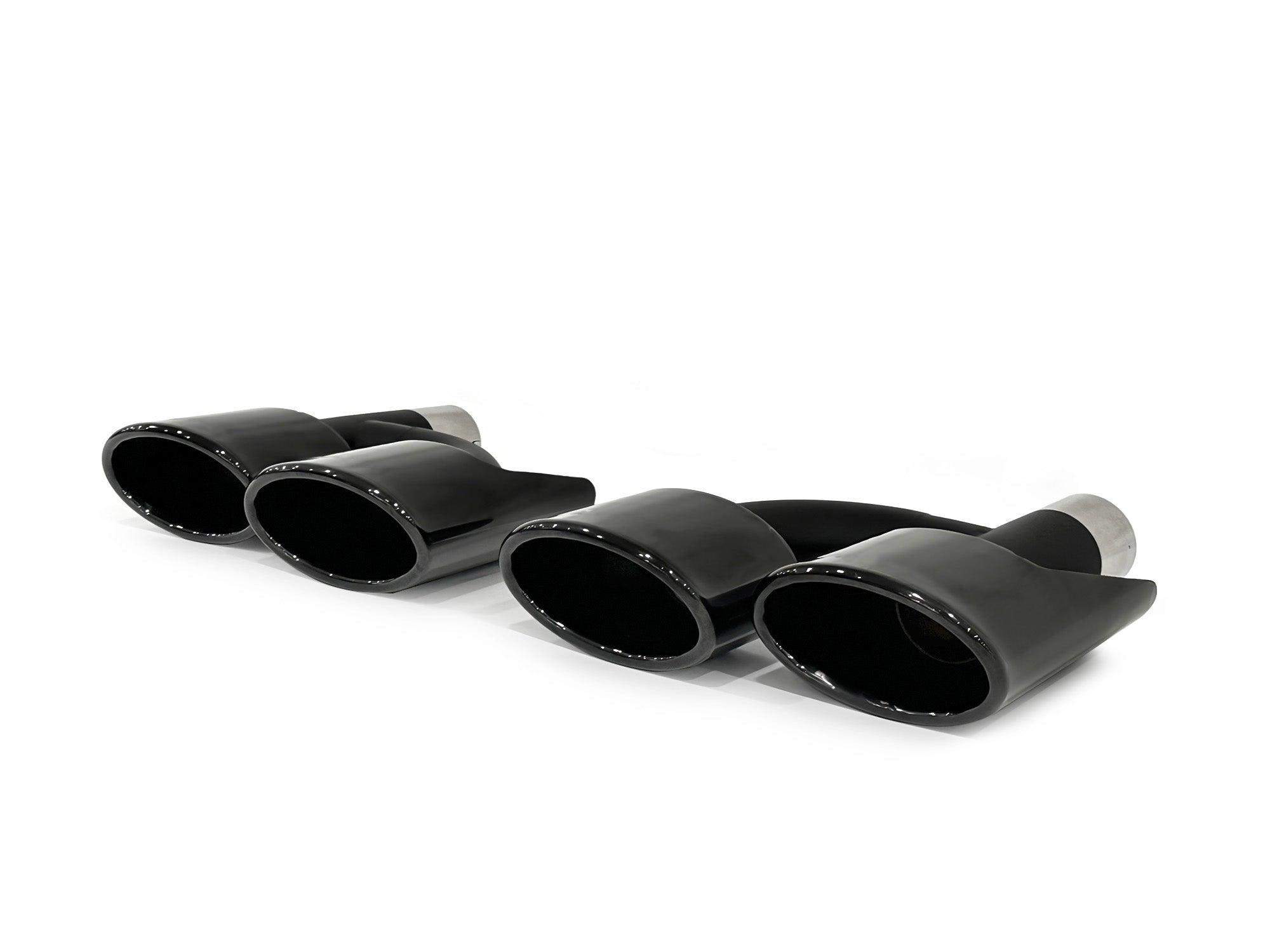 Schwarz Doppel-Auspuff Auspuffblenden Auspuff Endrohr für Mercedes Benz W221 W211 W204 C218 R171 et250