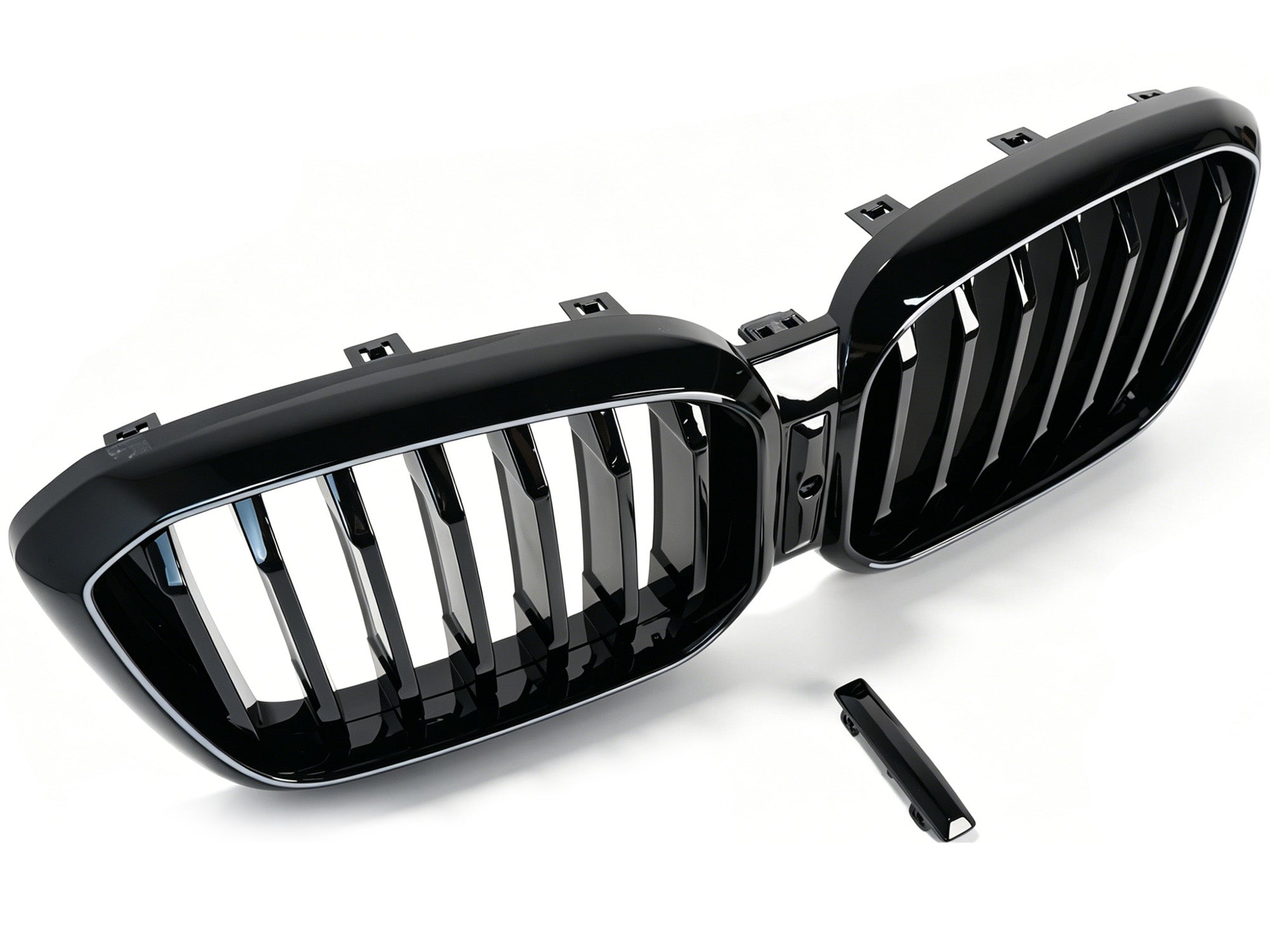 Schwarz Einsteg LED Kühlergrill Frontgrill Grill Nieren für BMW X3 G01 X4 G02 22+ LCI