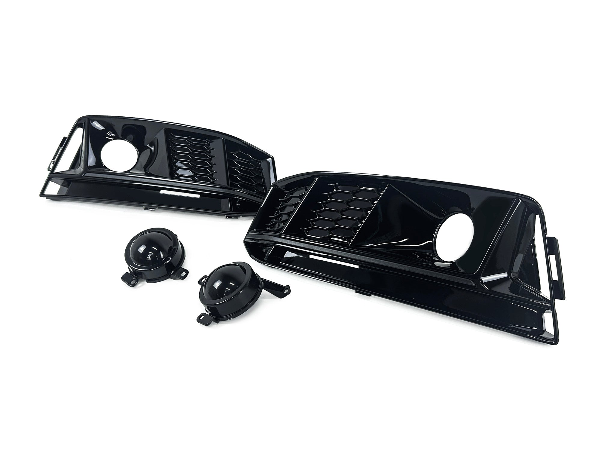Schwarz Nebelscheinwerfer Blenden Gitter für Audi A4 B9 S-Line ohne ACC 15-19