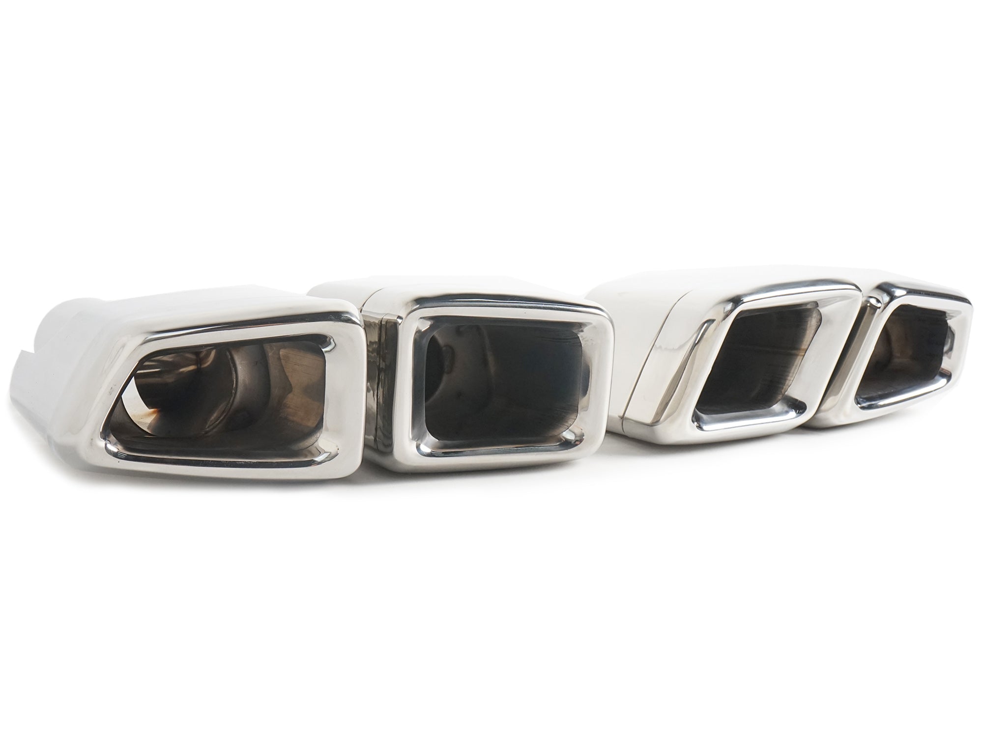 Auspuffblenden Doppelrohr Endrohre Chrom für Mercedes CLS W218 C218 C219 W221 S63 AMG W212 et91