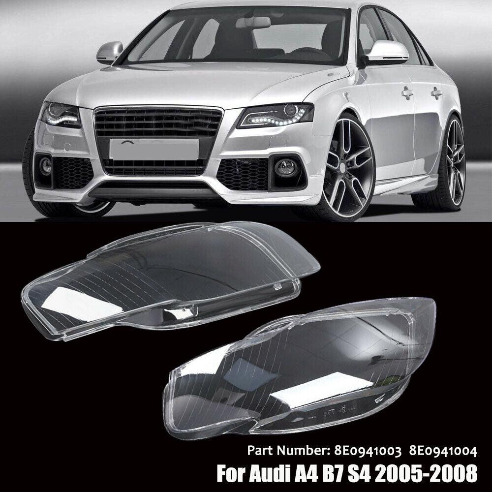 Paar Klar Scheinwerferglas Abdeckung Streuscheiben Für Audi A4 B7 8E 2005-2008