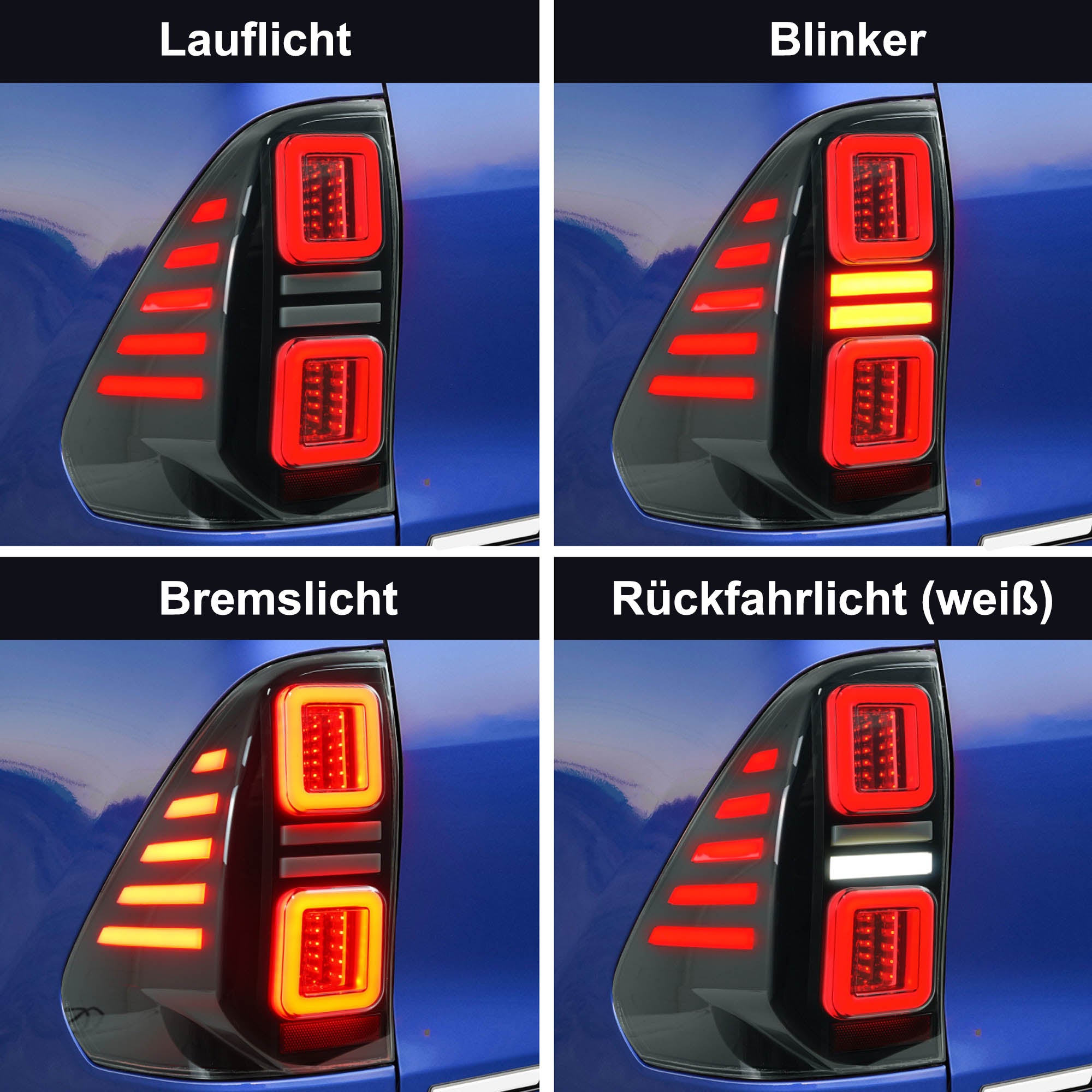 NEU LED Rückleuchten Heckleuchten Rücklicht Für Toyota Hilux Revo 2015-2020