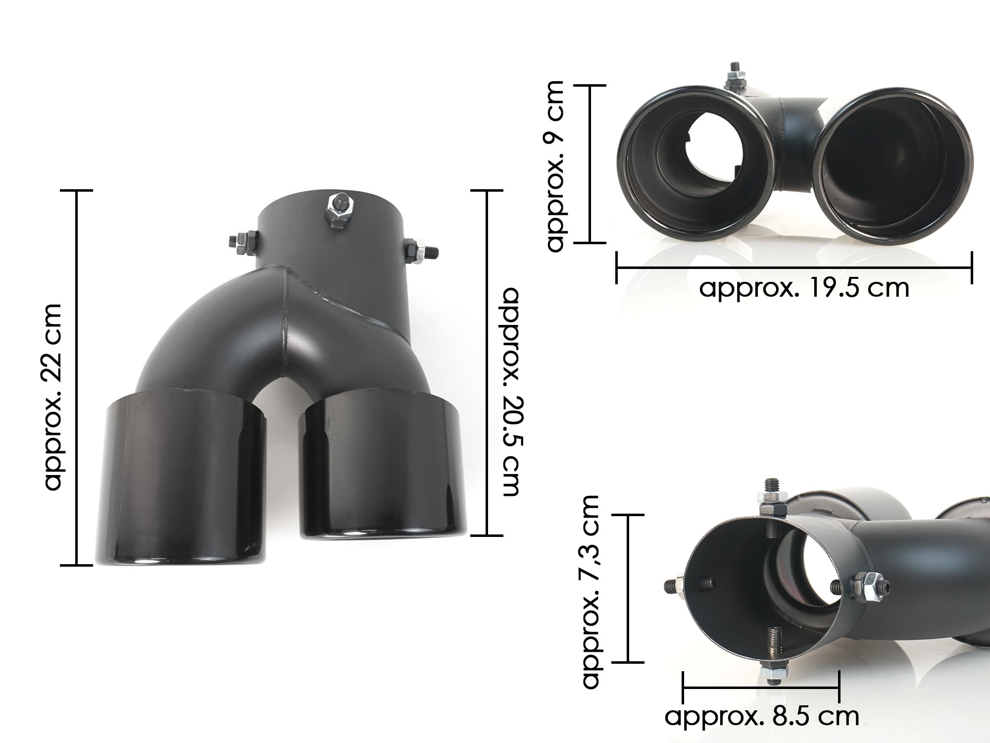 Schwarz Endrohre Auspuff Blenden für BMW G20 G21 G22 G42 M Sport 19+