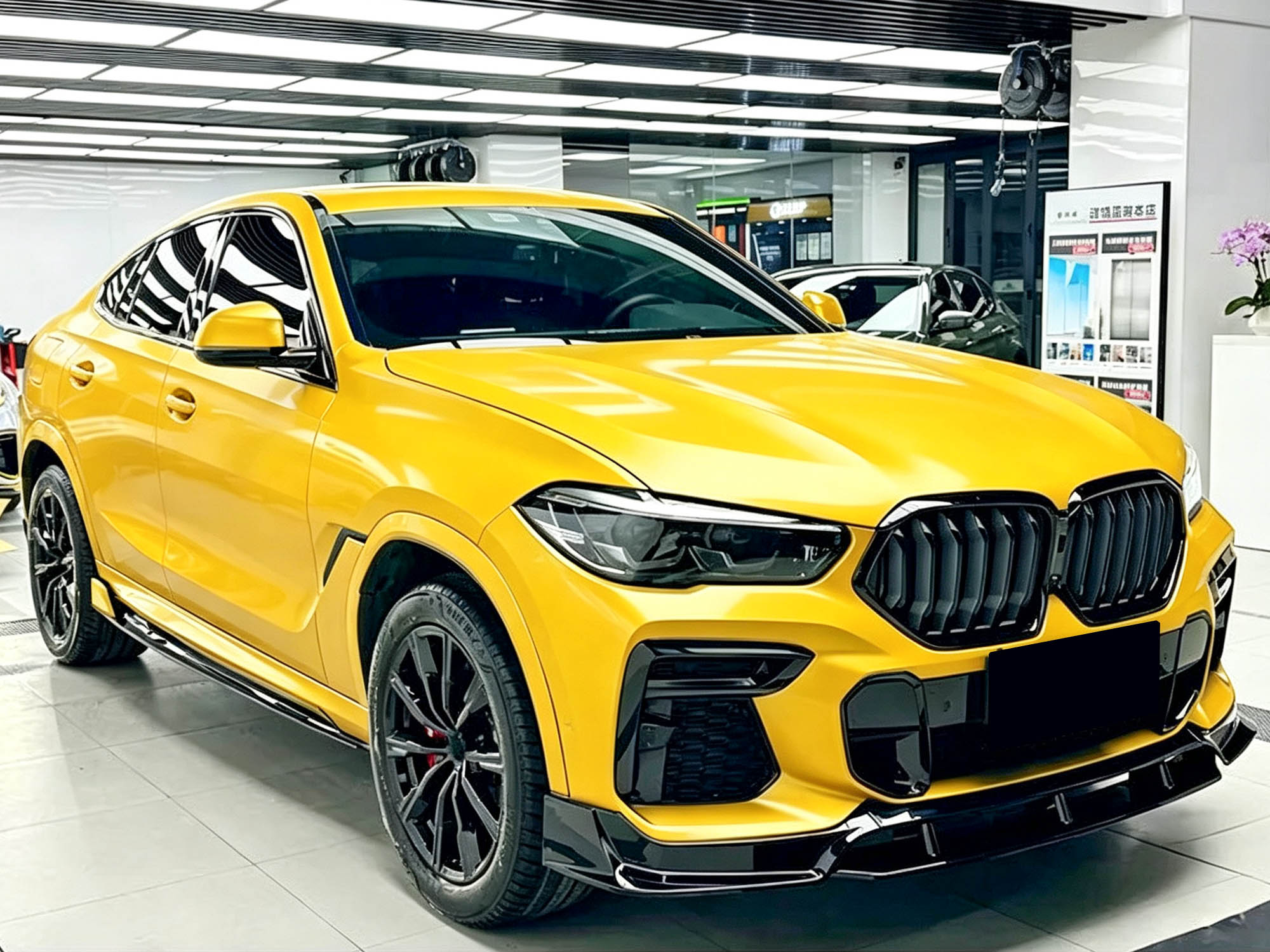 Schwarz Glanz Frontspoiler Spoiler Lippe für BMW X6 G06 M Paket 19-23 OHNE ABE