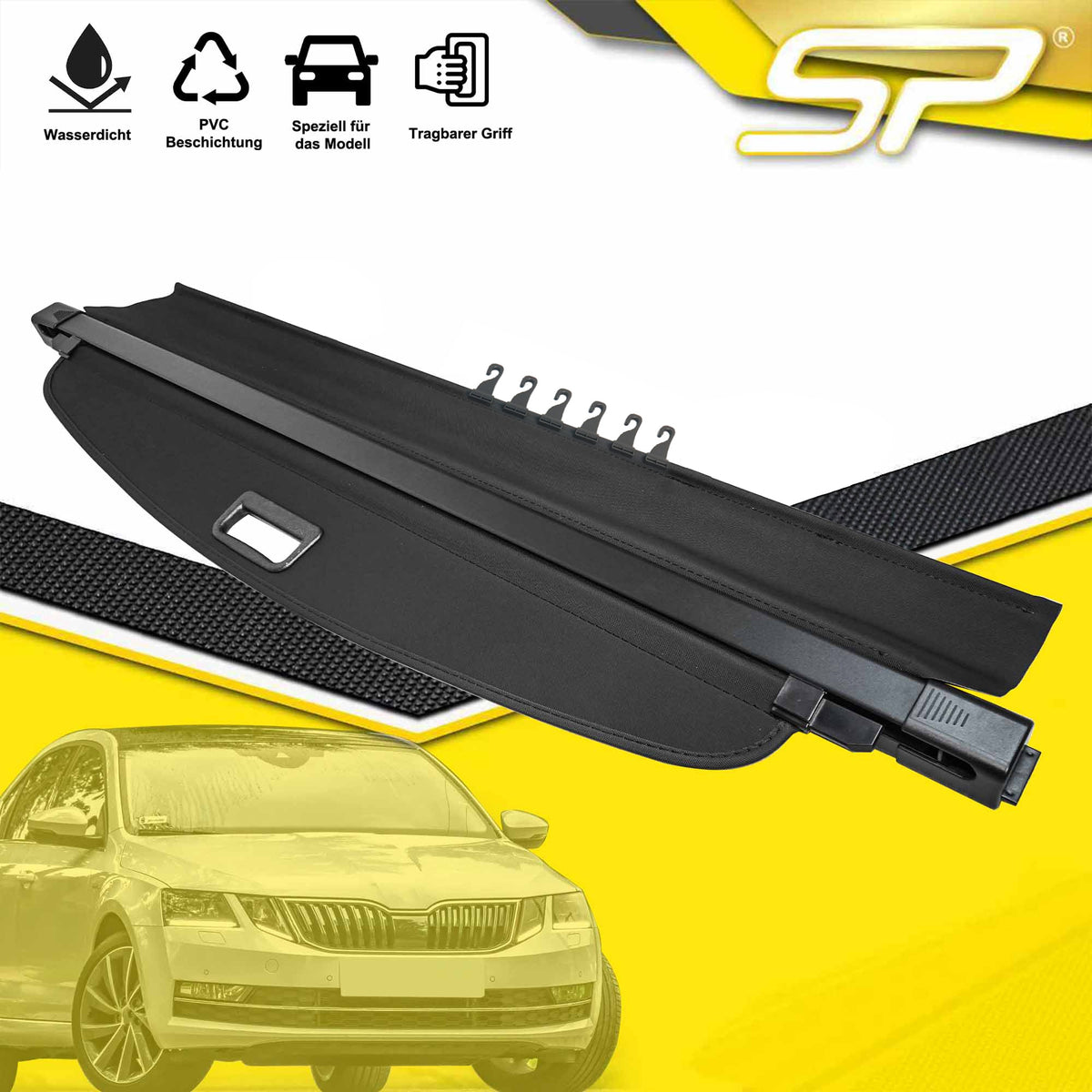 Für Skoda Octavia III Kombi 2013-2019 Schwarz Laderaumabdeckung Abdeckrollo Kofferraum Rollo