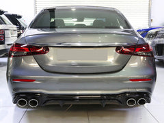 NUR FÜR BENZIN Diffusor Heckdiffusor + Auspuff Chrom für Mercedes E-Klasse W213 AMG Line MODF ab 07.2020 di125