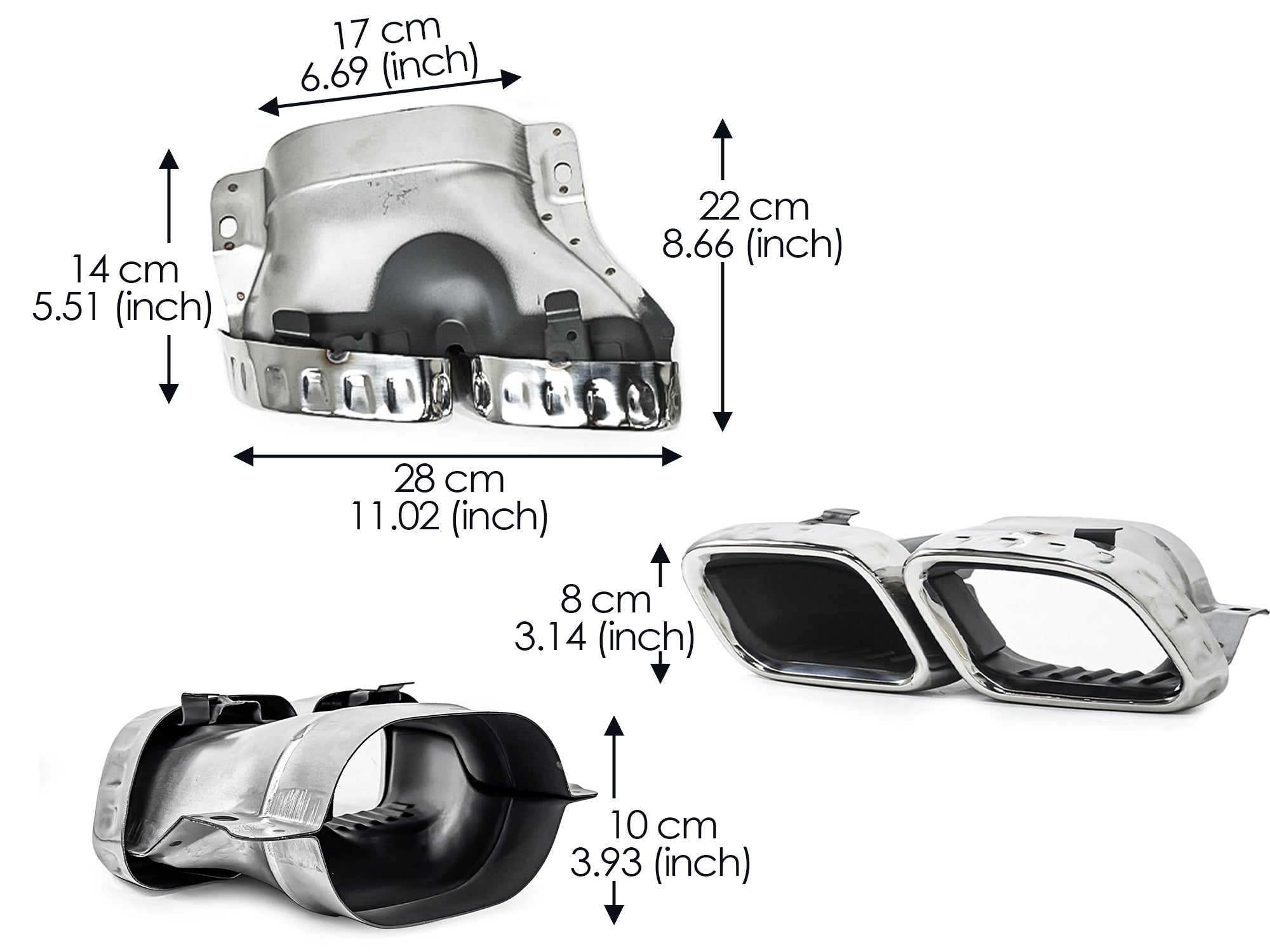 Schwarz Heckdiffusor Chrom Endrohre für Mercedes-Benz E Kl. C207 A207 AMG Line 13-16