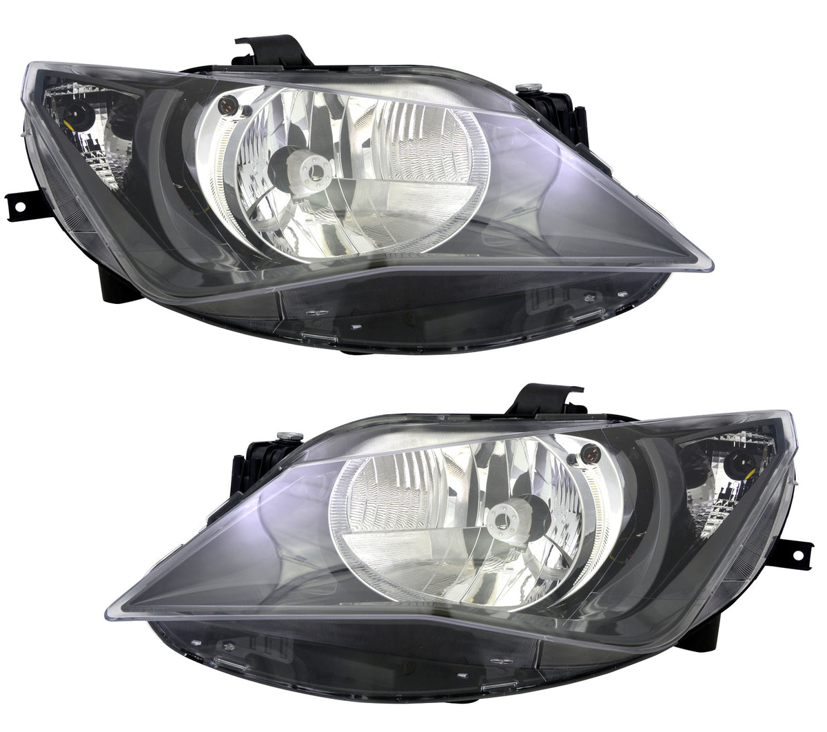 Scheinwerfer Set für Seat Ibiza 4 6J 2012- Single Schwarz Halogen H4 LWR