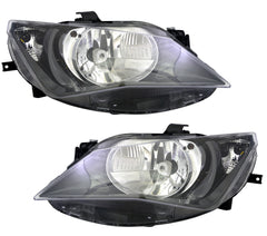 Scheinwerfer Set für Seat Ibiza 4 6J 2012- Single Schwarz Halogen H4 LWR