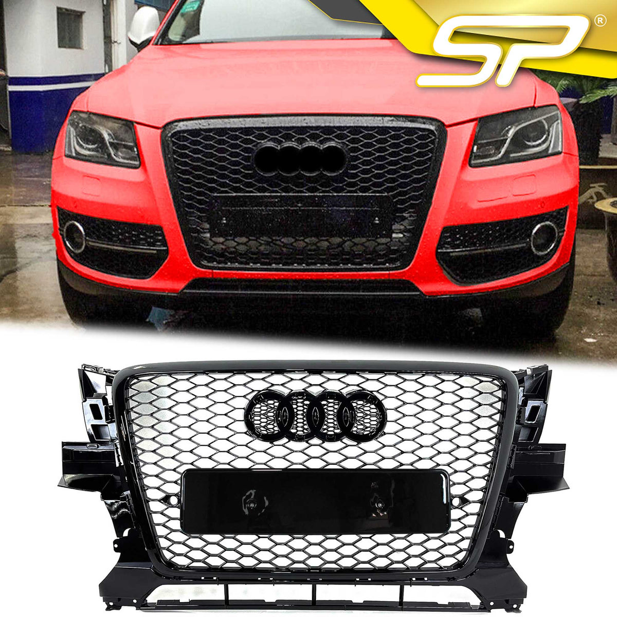 Schwarz Kühlergrill Front Grill Wabengrill für AUDI Q5 8R 2008-2012