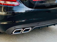 Diffusor Heckdiffusor + Chrom Auspuf für Mercedes C-Klasse W205 Limo Serien. 14-20