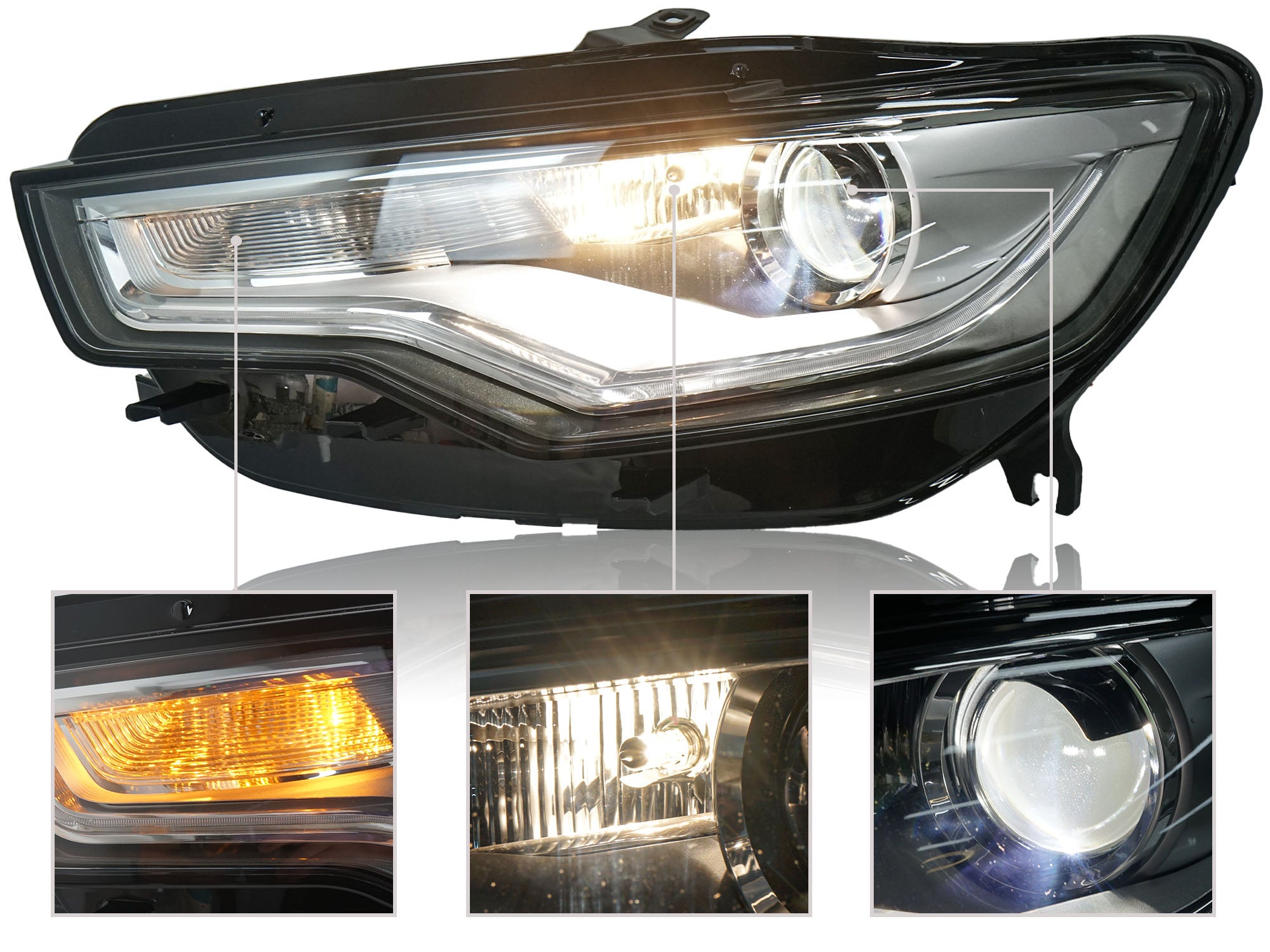 Links Scheinwerfer für Audi A6 4G C7 2010-2014 D3S Xenon H7 Kurvenlicht