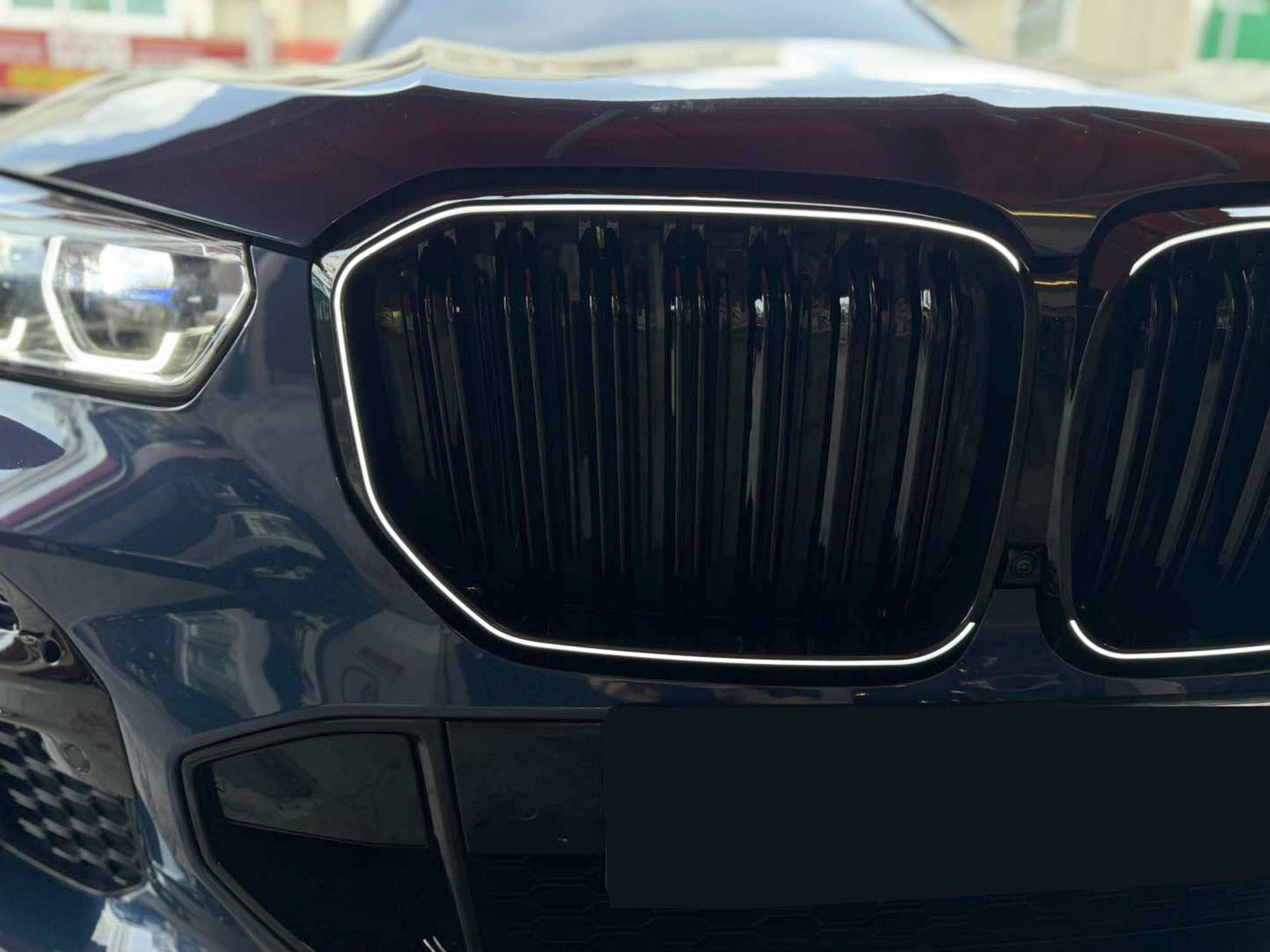 Doppelsteg Schwarz LED Grill Kühlergrill Nieren für BMW X5 G05 2018-2023