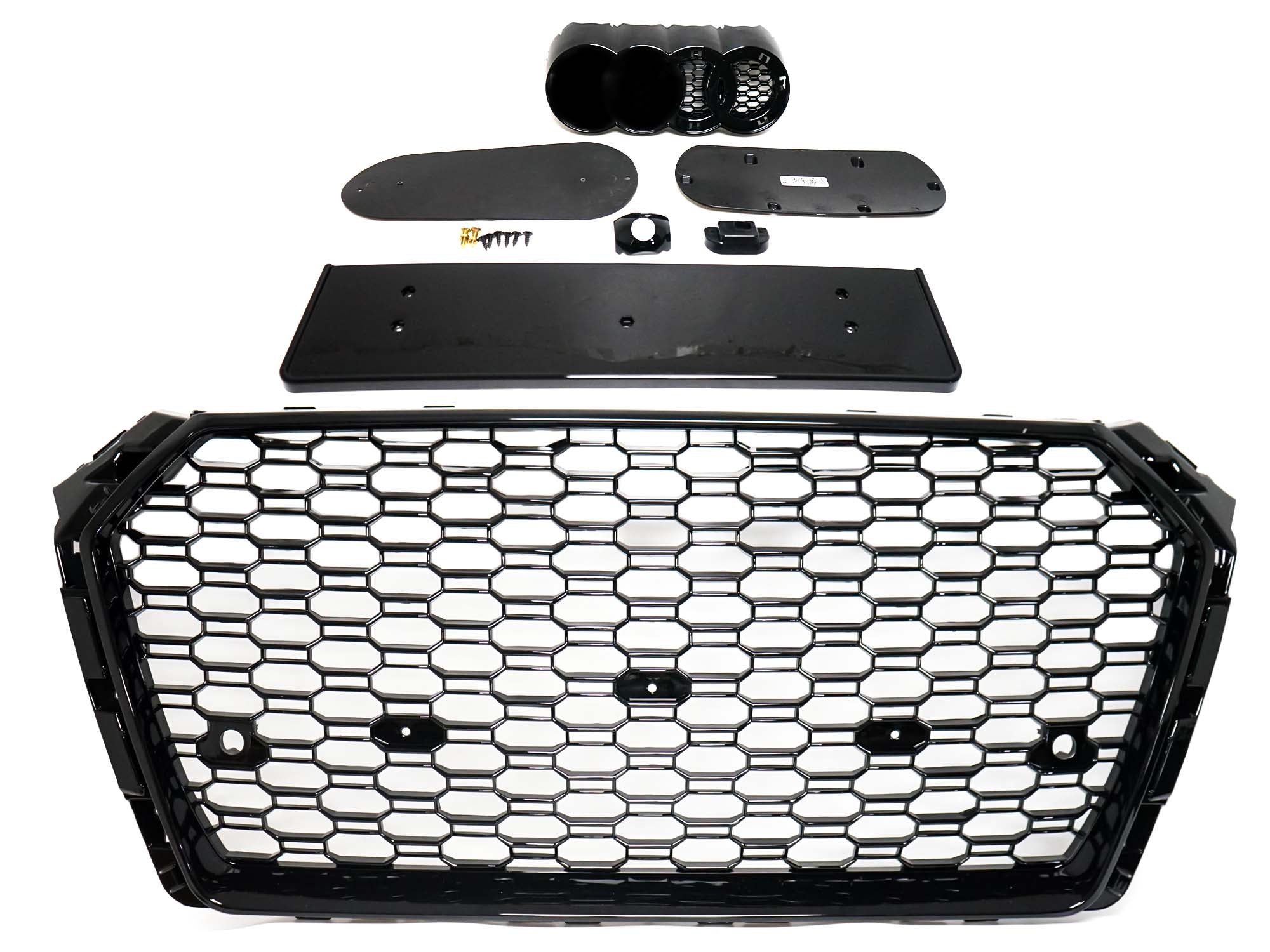 Wabengrill Kühlergrill Grill Schwarz für AUDI A4 S4 B9 Limo Avant S-Line 2015-2019