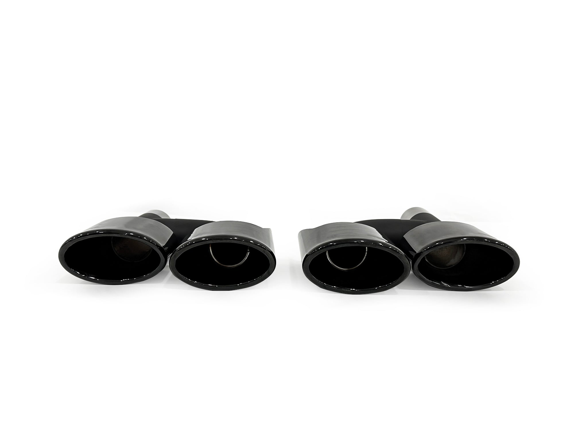 Schwarz Doppel-Auspuff Auspuffblenden Auspuff Endrohr für Mercedes Benz W221 W211 W204 C218 R171 et250