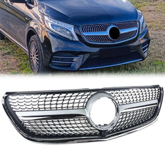 Silber Diamant Front Grill Kühlergrill für Mercedes Benz V Klasse W447 2014 2015 2016 2017 2018 2019