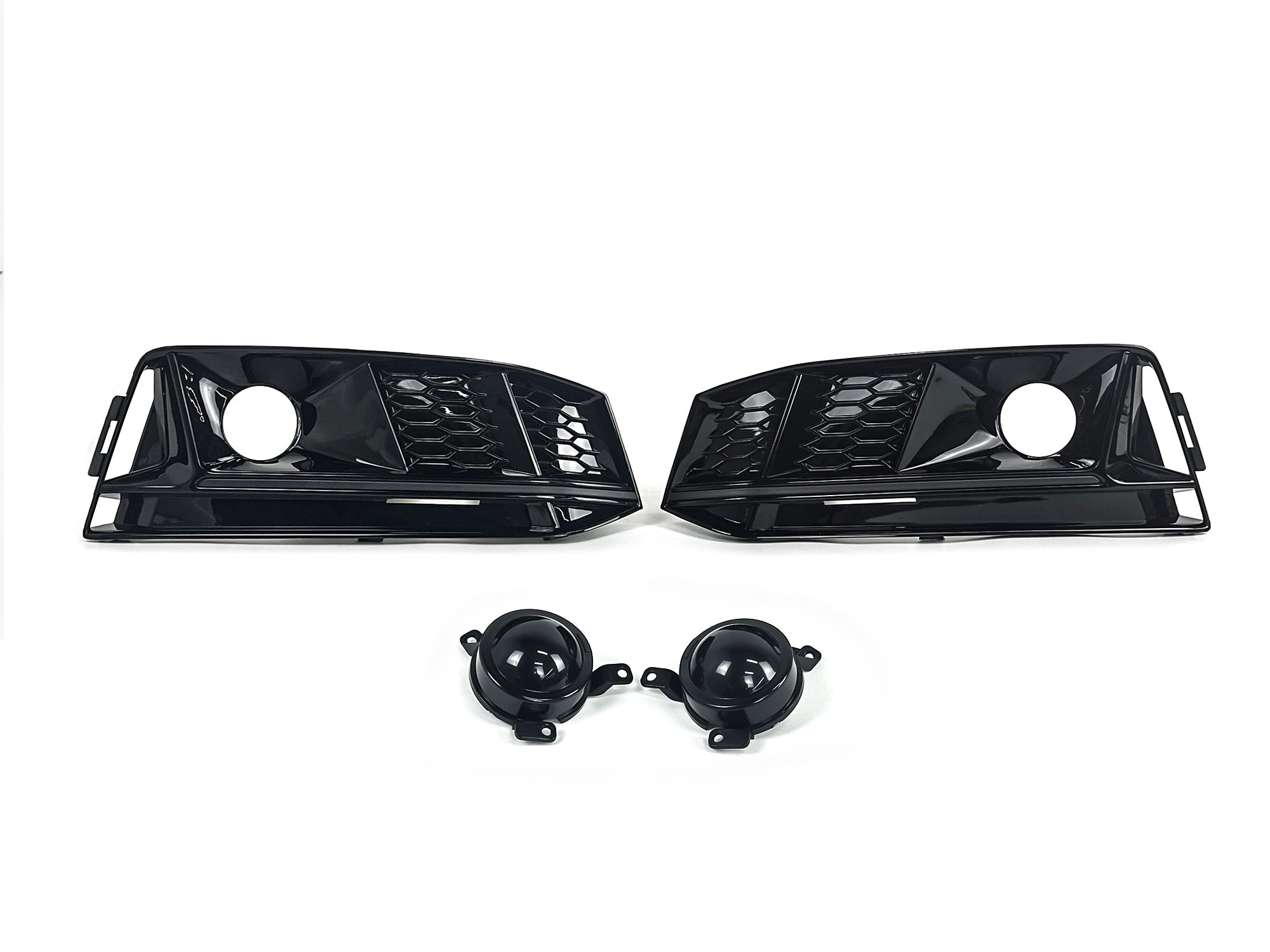 Schwarz Nebelscheinwerfer Blenden Gitter für Audi A4 B9 S-Line ohne ACC 15-19