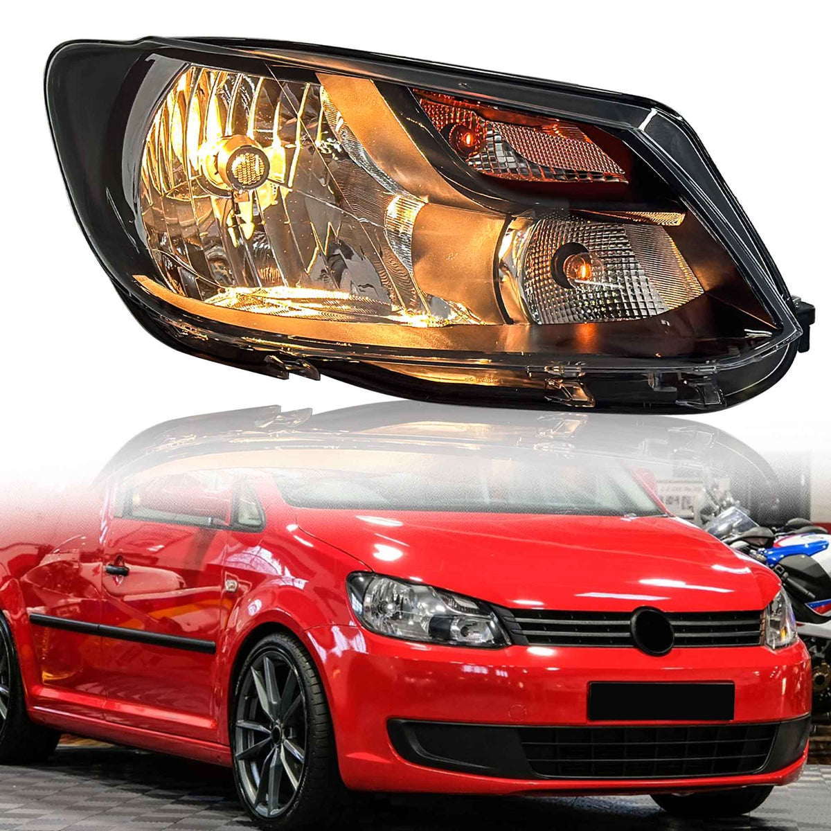 Scheinwerfer Frontscheinwerfer Halogen für VW Caddy III 10-15 Rechts