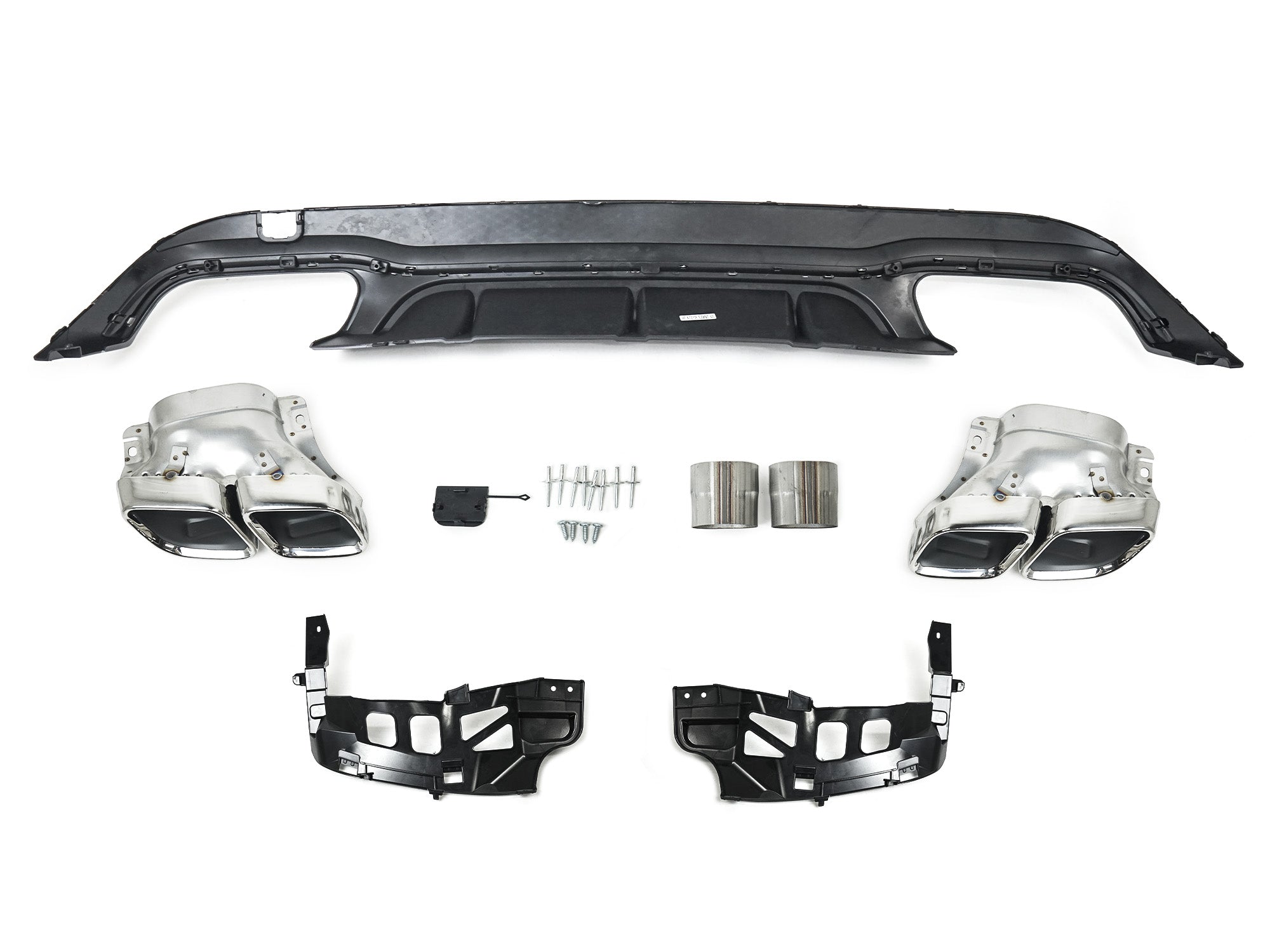 Schwarz Heckdiffusor Chrom Endrohre für Mercedes-Benz E Kl. C207 A207 AMG Line 13-16