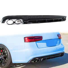 Heckdiffusor Diffusor + Auspuff Schwarz für AUDI A6 C7 4G Limo Avant S Line 2015-2018