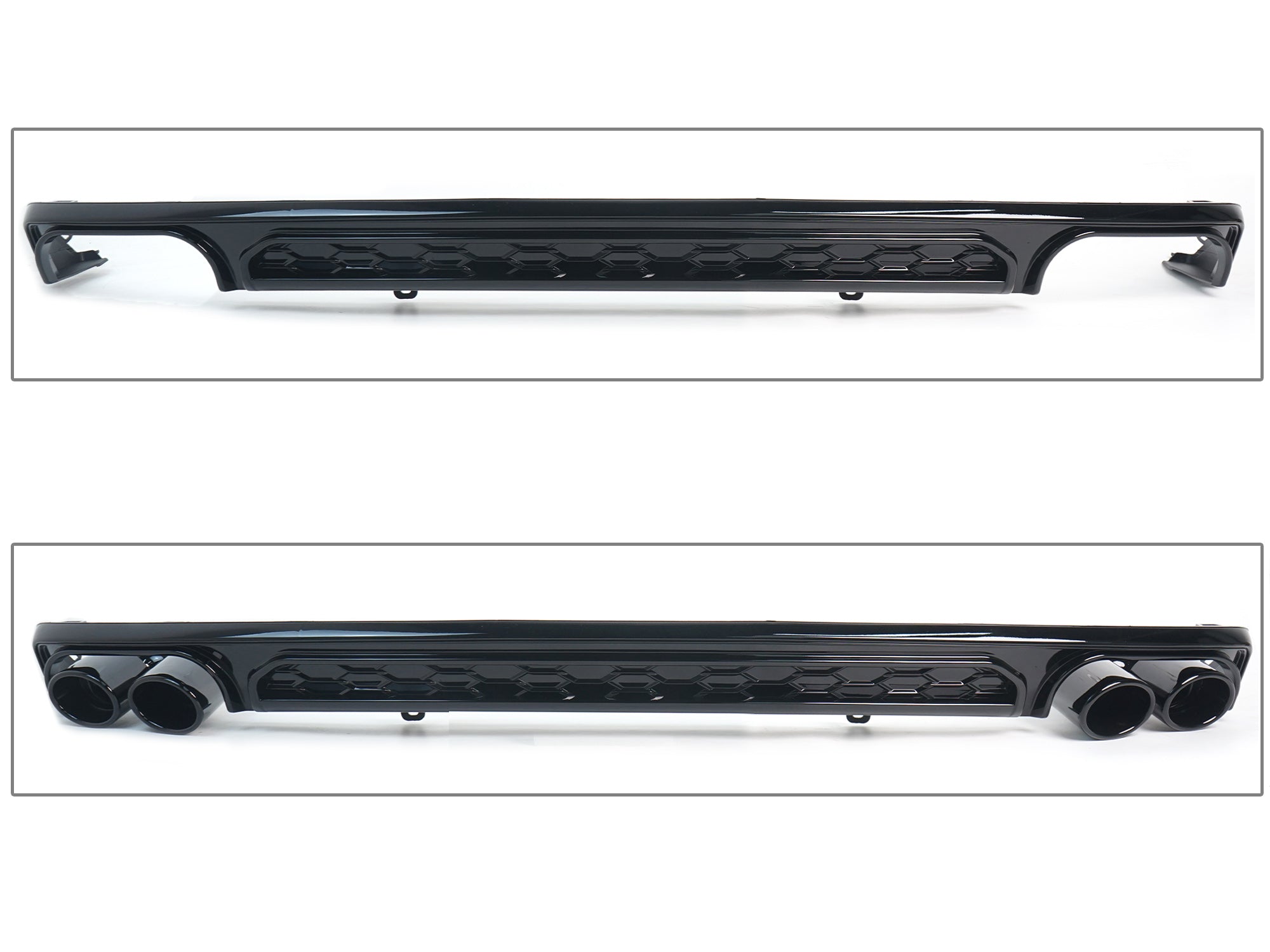S6 Look Diffusor + Auspuffblenden Schwarz für AUDI A6 C8 mit Serienstoßstange ab 2018 di249