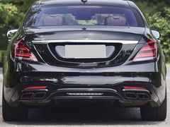 Heckdiffusor Diffusor Auspuff Schwarz für Mercedes W222 V222 AMG Line facelift 17-20