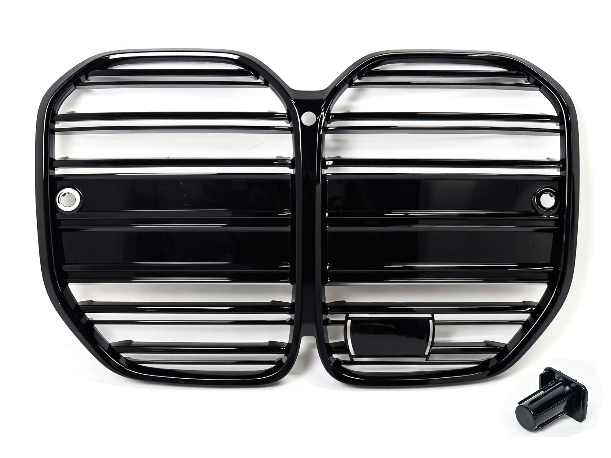 Schwarz Doppelsteg Kühlergrill Grill Frontgrill für BMW 4er G22 G23 mit ACC ab 2020