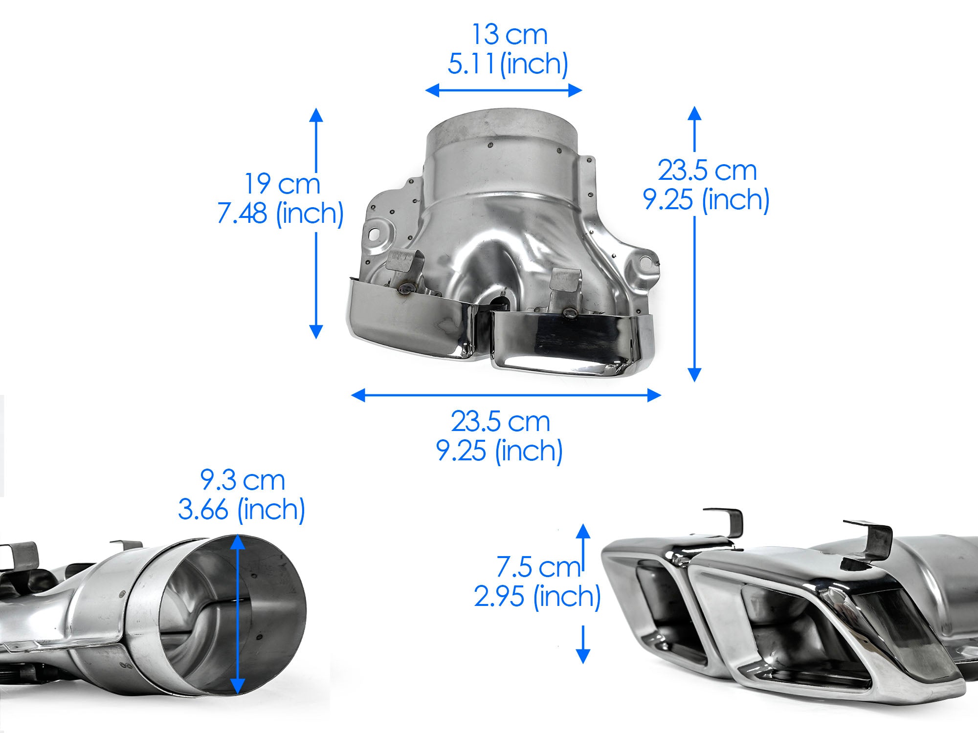 Heckdiffsor Endrohre Chrom für Mercedes CLS W218 C218 AMG Line 2011-2017