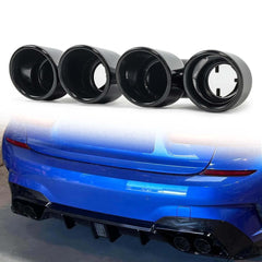 Schwarz Glanz Endrohr Auspuffblende für BMW G42 G20 G21 G22 G23 G26 Rohr 60-63mm