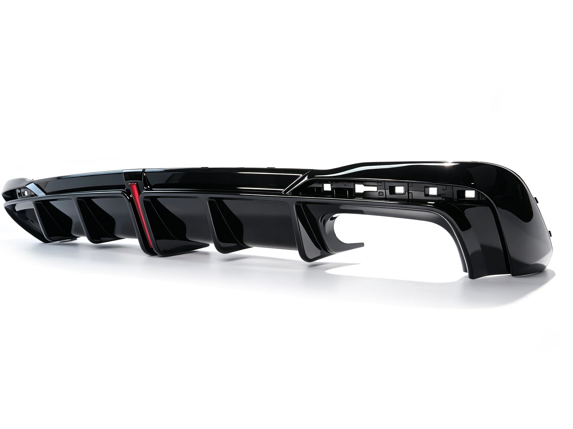 Schwarz Glanz Diffusor Heckdiffusor mit LED Licht für AUDI A4 S4 B9 S Line 2020+ OHNE ABE