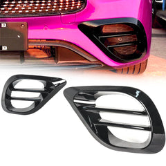 Schwarz Lüftungsgitter Flossen Canards Gitter für Mercedes E Klasse W213 S213 C238 A238 AMG-Line 2020+