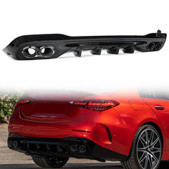 Schwarz Heckdiffusor Endrohre für Mercedes W206 S206 C43 AMG Line 2022+