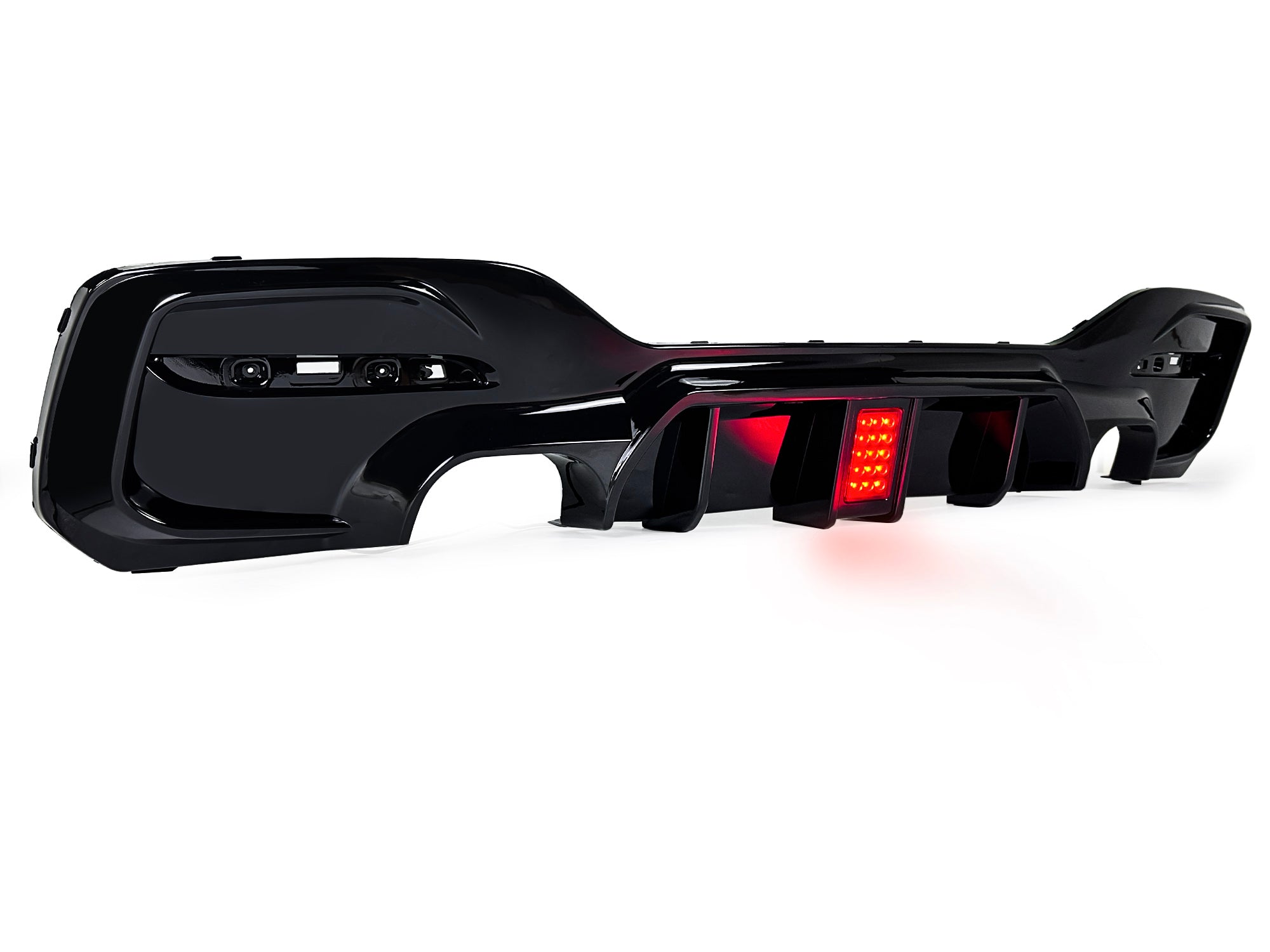 Schwarz Glanz Diffusor Heckdiffusor mit Licht für BMW 1er F20 F21 M Paket 15-19 LCI OHNE ABE