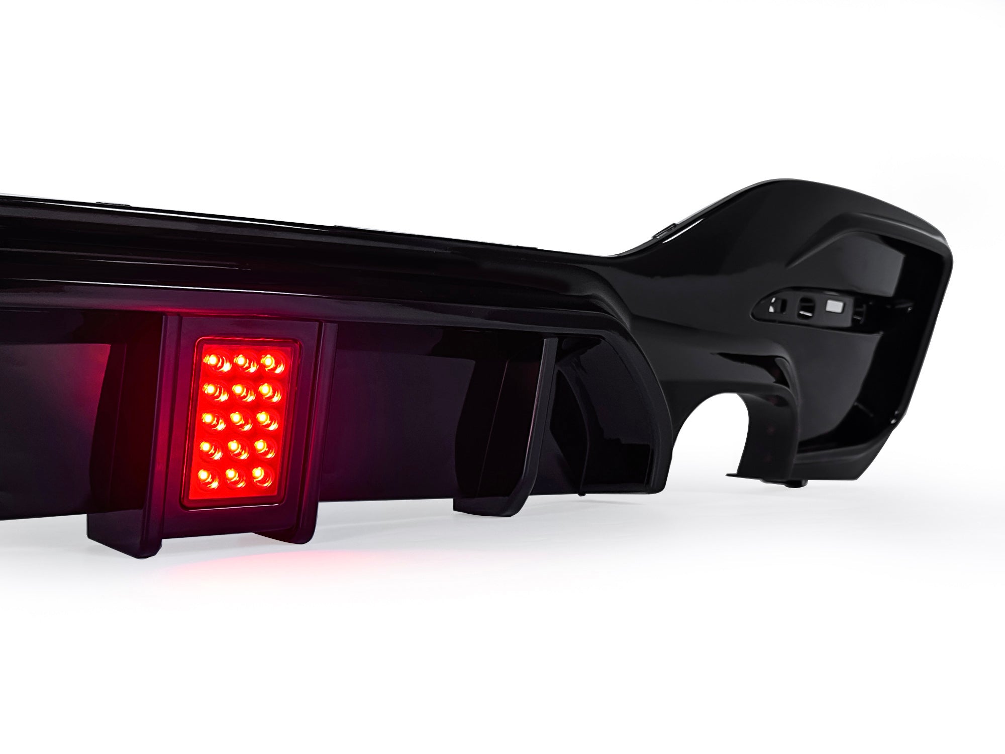 Schwarz Glanz Diffusor Heckdiffusor mit Licht für BMW 1er F20 F21 M Paket 15-19 LCI OHNE ABE