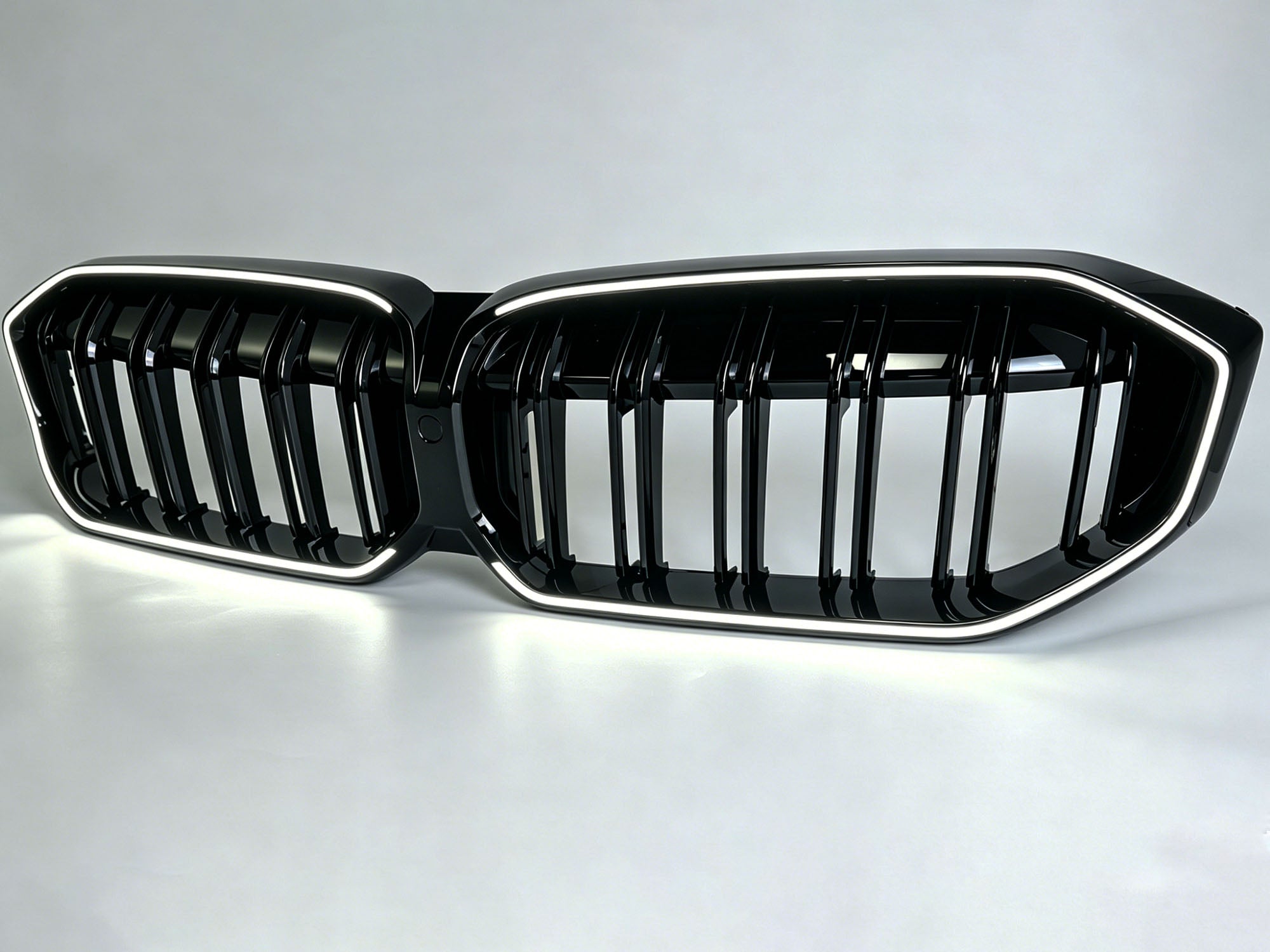 Doppelsteg LED Kühlergrill Grill Frontgrill Schwarz für BMW 3er G20 G21 2023+