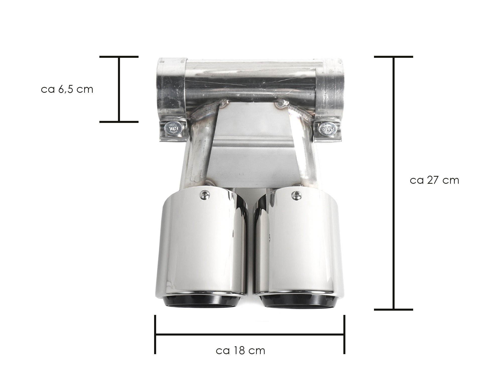 Sport Auspuffblenden Endrohre Silber für Porsche 718 Cayman Boxster ab 2016 Benzin et188