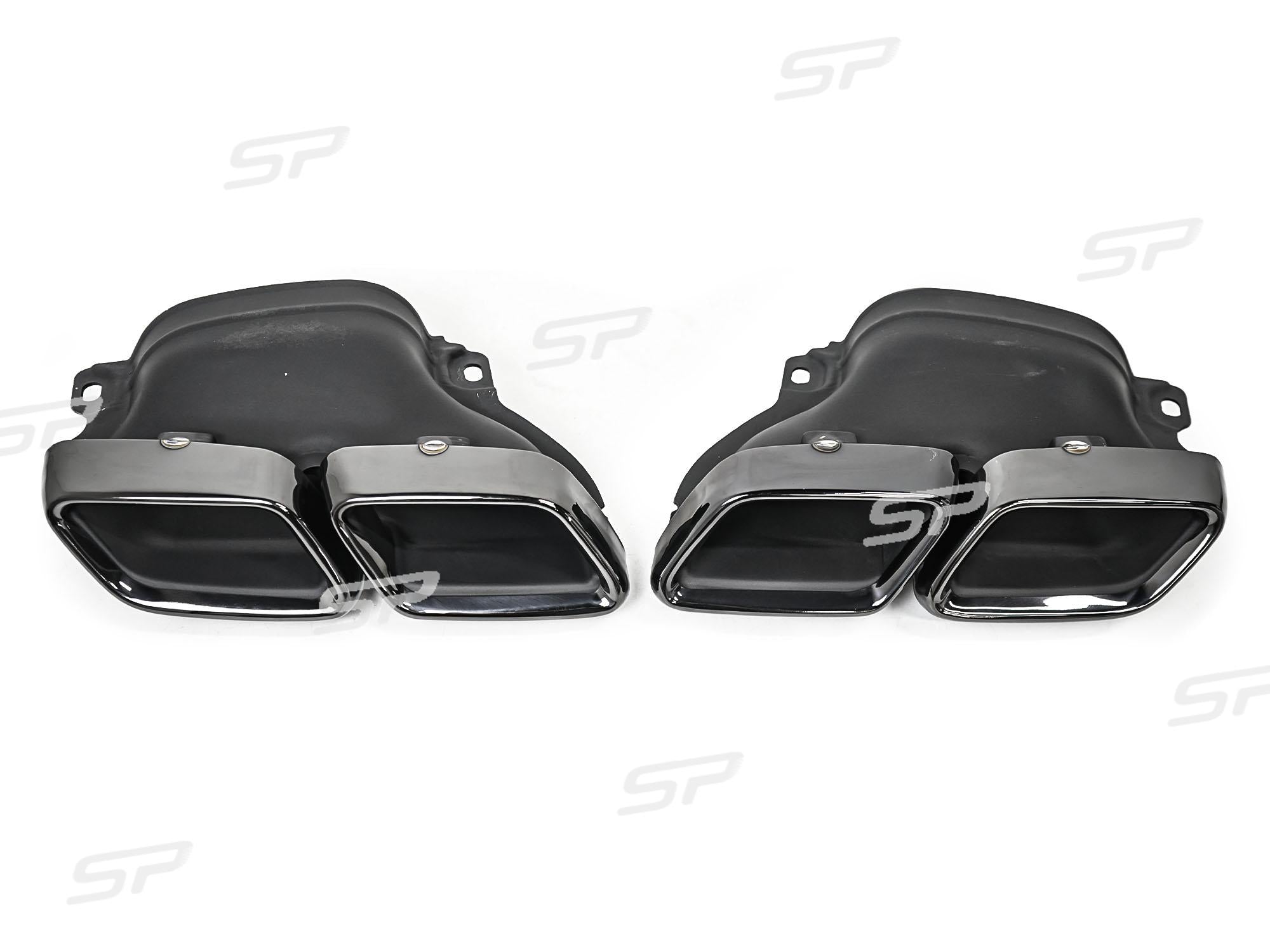 S63 Look Heckdiffusor Auspuff Schwarz für Mercedes C217 A217 AMG Line MOPF 17-20