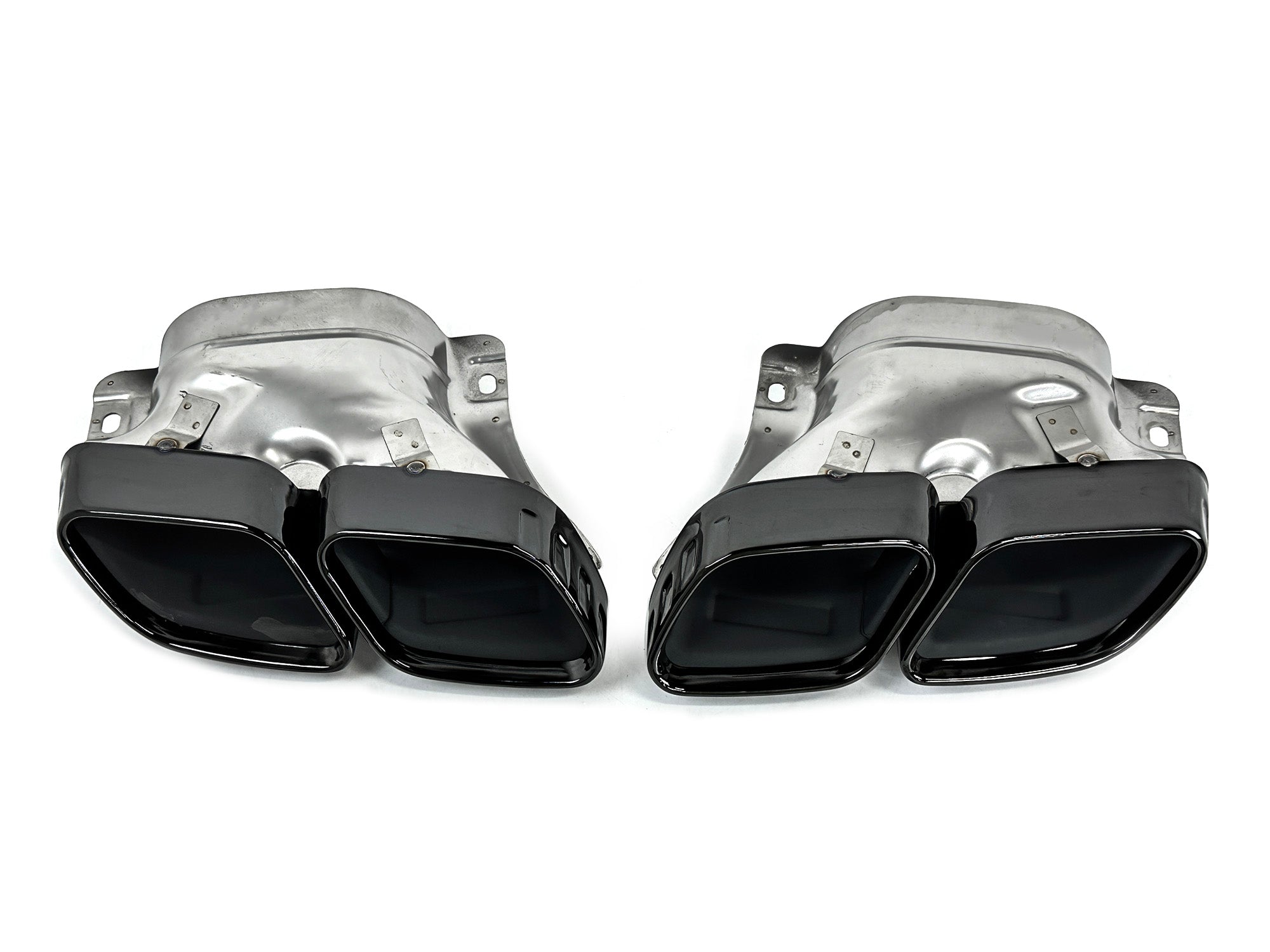 Schwarz Heckdiffusor + Auspuffblenden für Mercedes C207 Coupe A207 Cabrio E250 E350 AMG Line 2013-2017