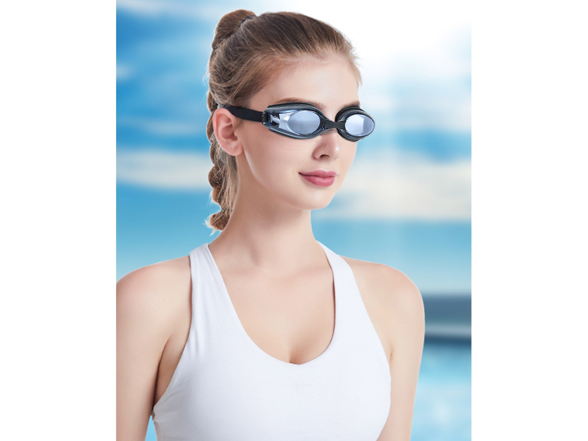 Schwimmbrille mit Sehstärke Antibeschlag UV-Schutz Goggles -1,5 bis -8,0 sg2