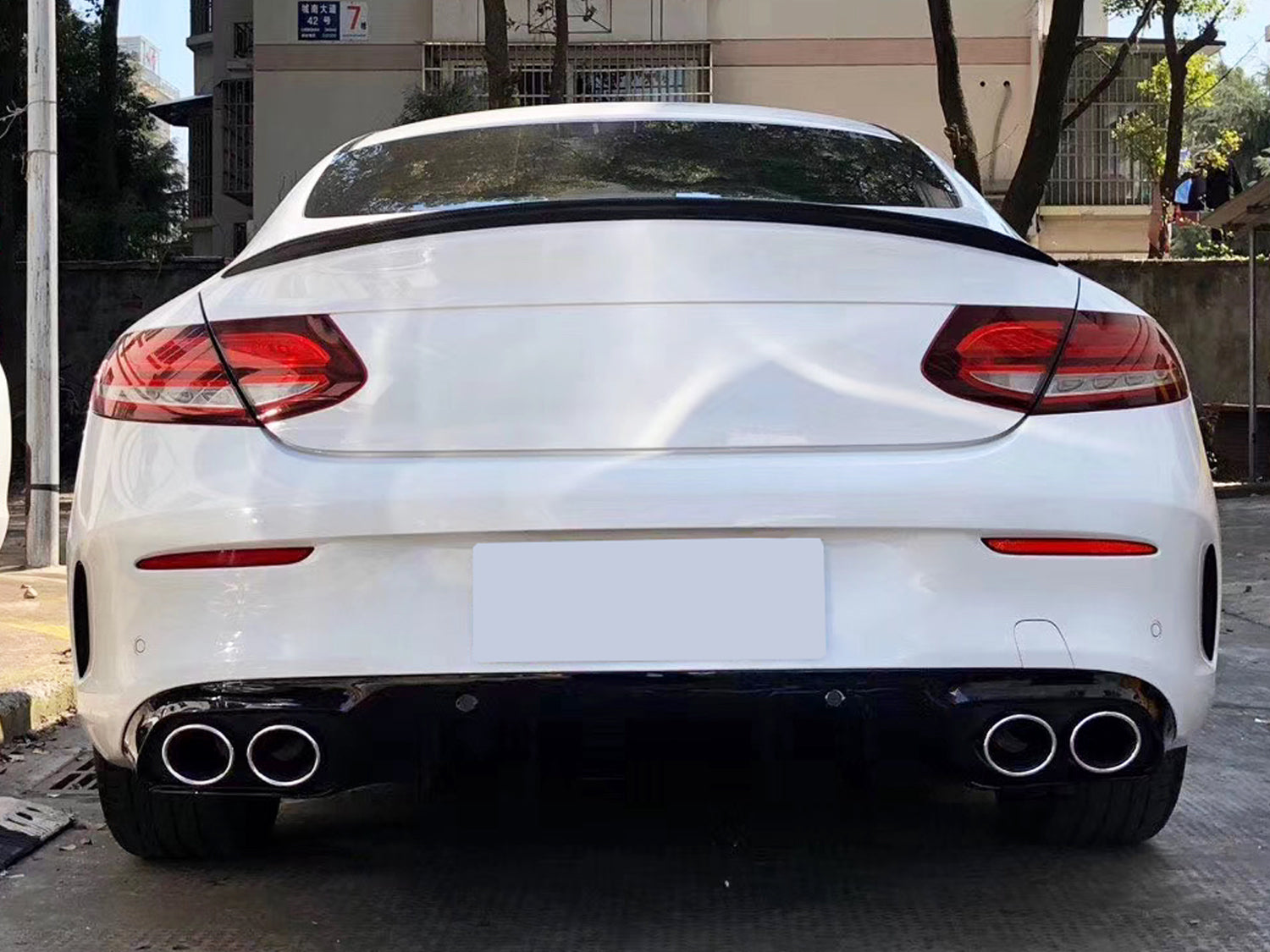Heckdiffusor Auspuffblenden Chrom für Mercedes Benz C Klasse C205 Coupe A205 Cabrio C43 AMG 16-21 di29