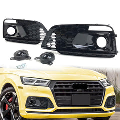 Lüftungsgitter Nebelscheinwerfer Grill für Audi Q5 SQ5 FY 2017-2020 mit ACC