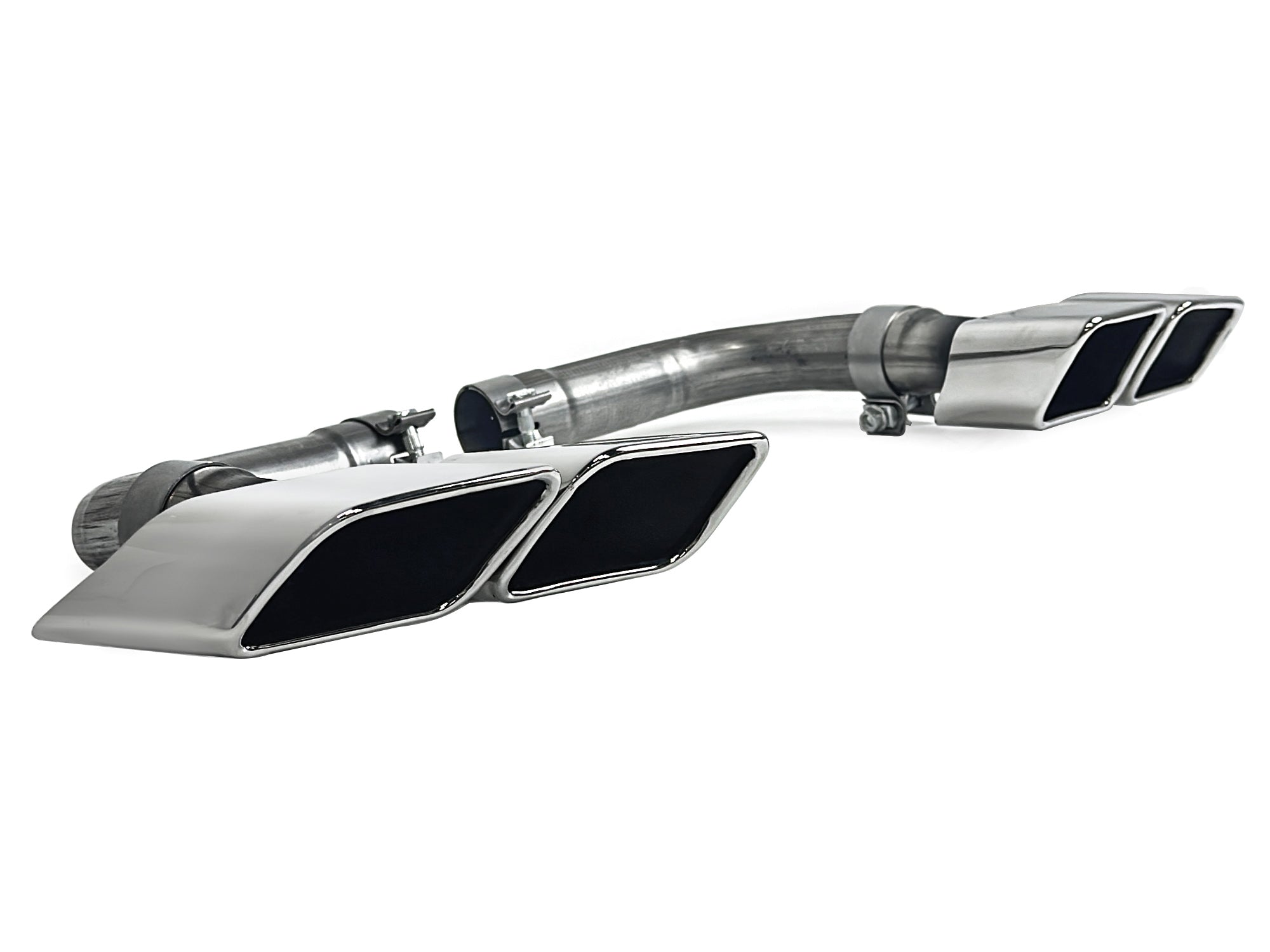 Chrom Auspuffblenden Doppelrohr Endrohre Performance für AUDI Q7 4M 2016-2019