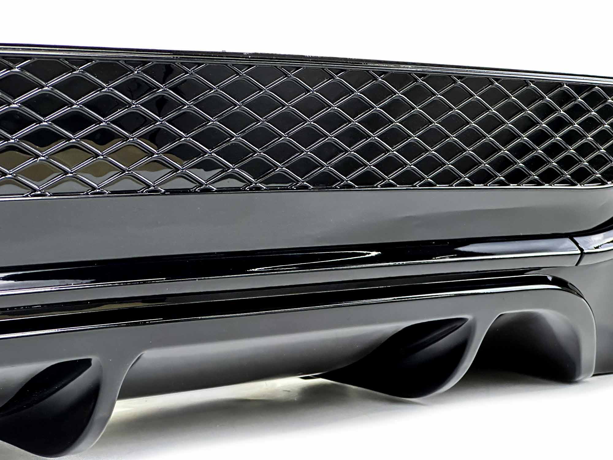 Schwarz Heckdiffusor + Auspuffblenden für Mercedes C207 Coupe A207 Cabrio E250 E350 AMG Line 2013-2017