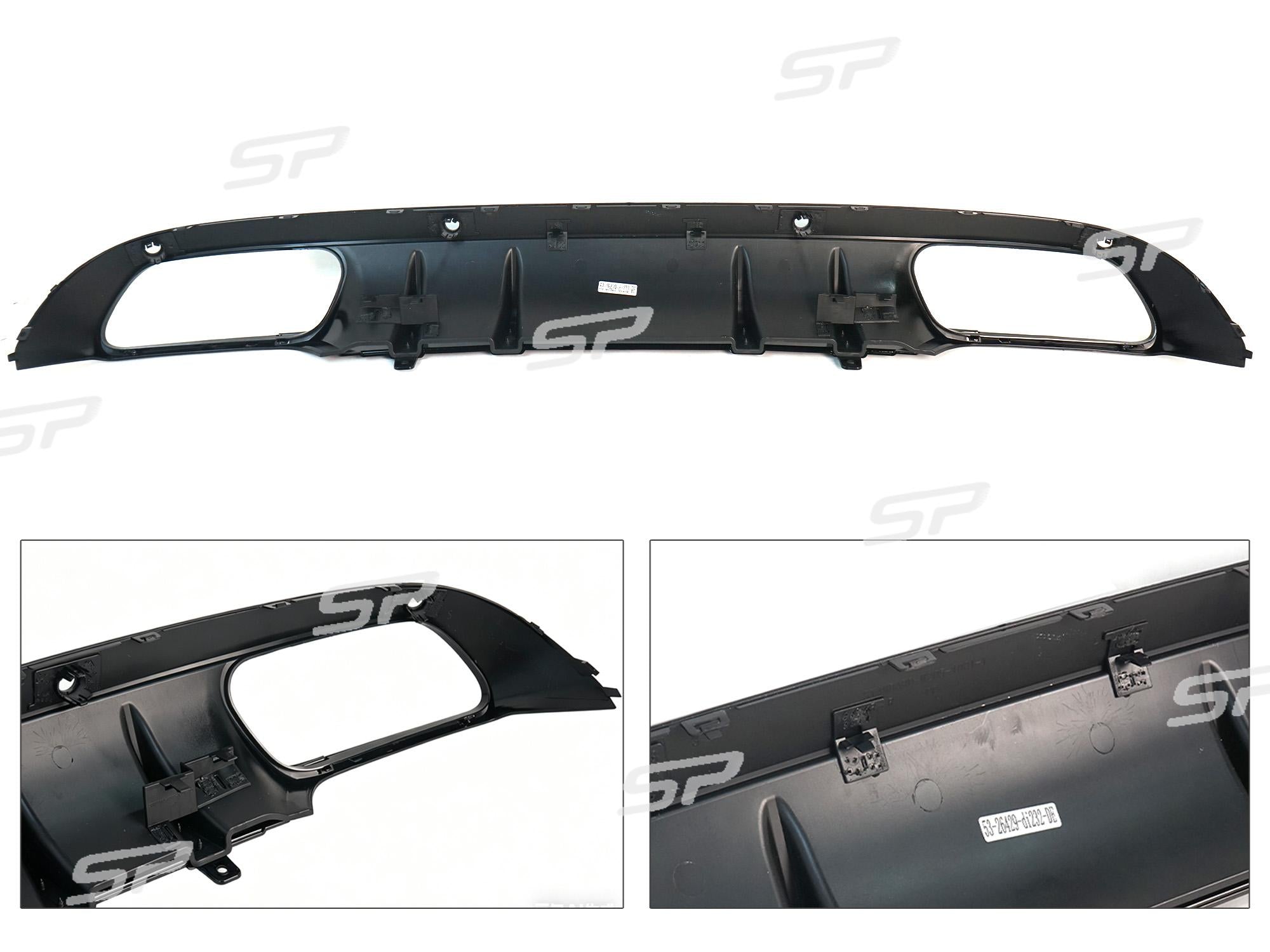 Schwarz Heckdiffusor Endrohre C43 Look für Mercedes W205 S205 Seriens Avantgarde