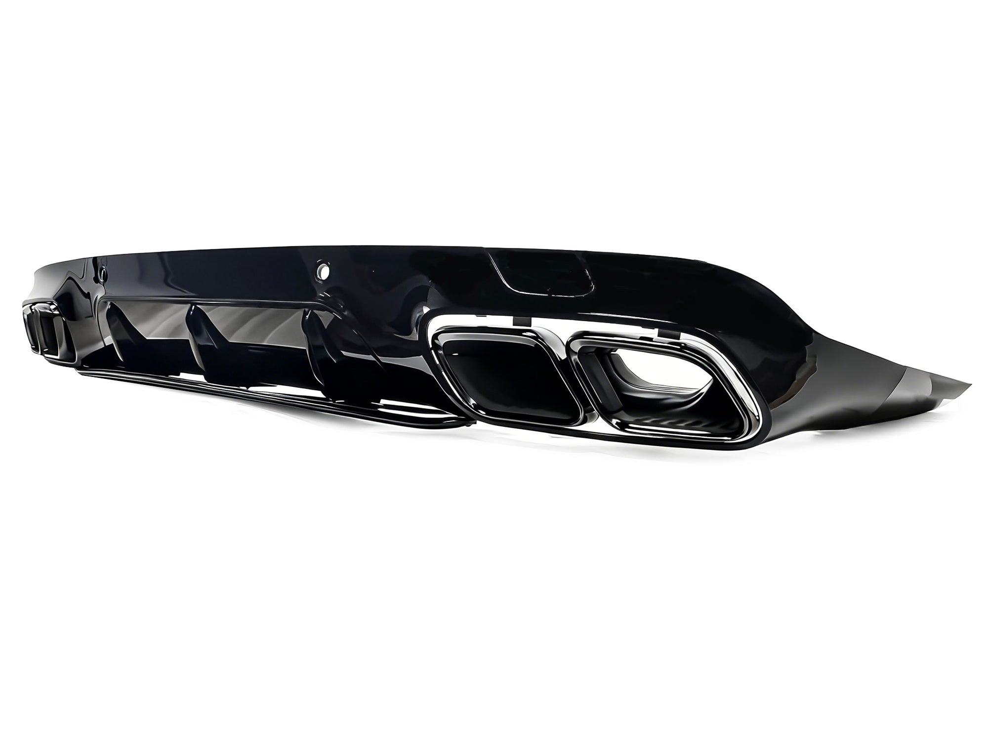 Heckdiffusor Auspuffblenden Schwarz Glanz für Mercedes CLS C257 AMG Line 18-23 OHNE ABE