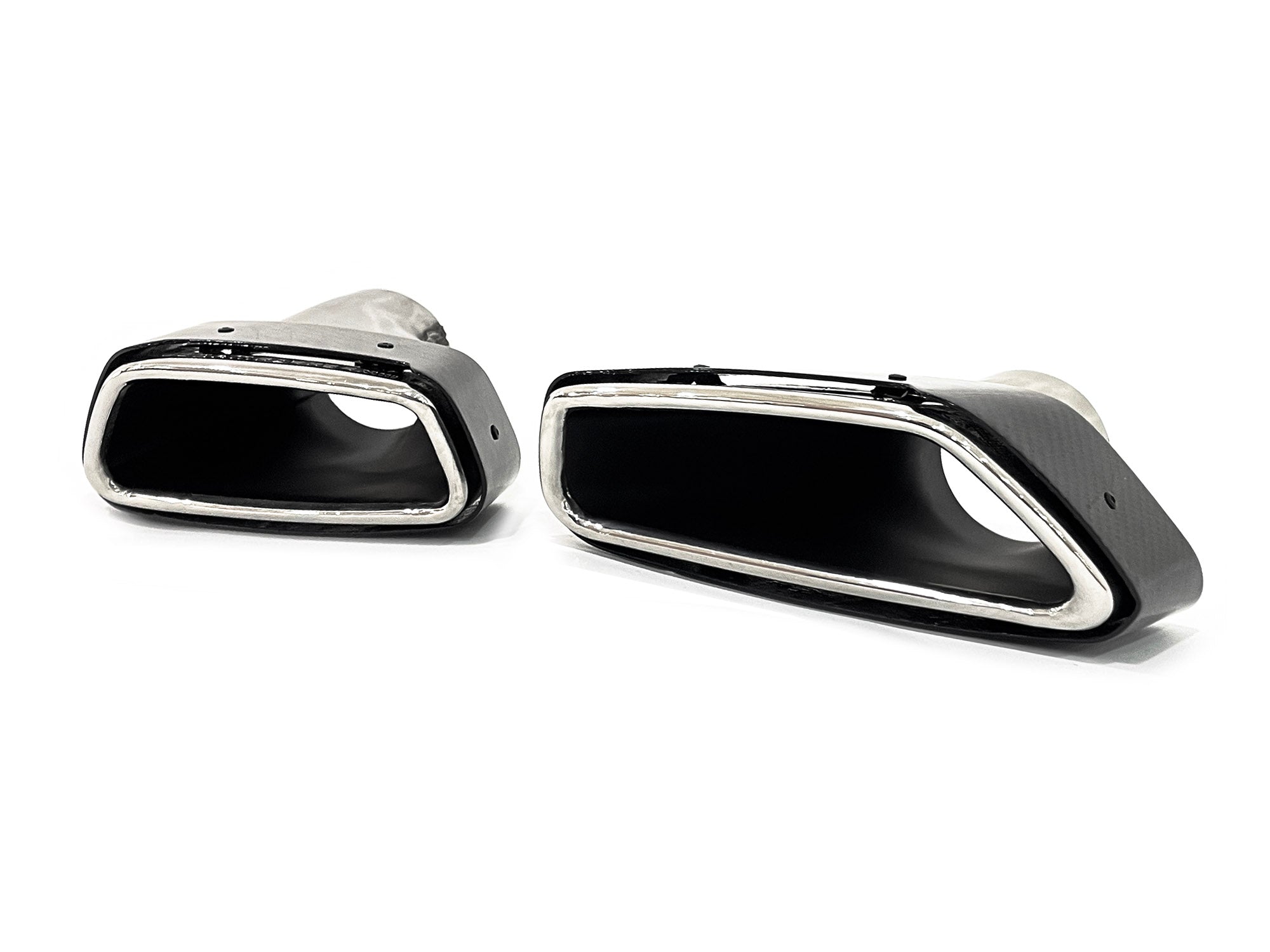 NEU Chrom Carbon Fiber Auspuffblenden Auspuff Endrohr Satz Passend für 5er G30 G31 Sport Paket  ab17 et276