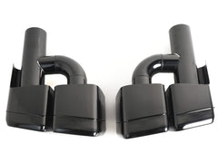 Auspuffblenden Endrohre H Eckig Schwarz für Mercedes CLS C219 C218 W221 S63 AMG et92